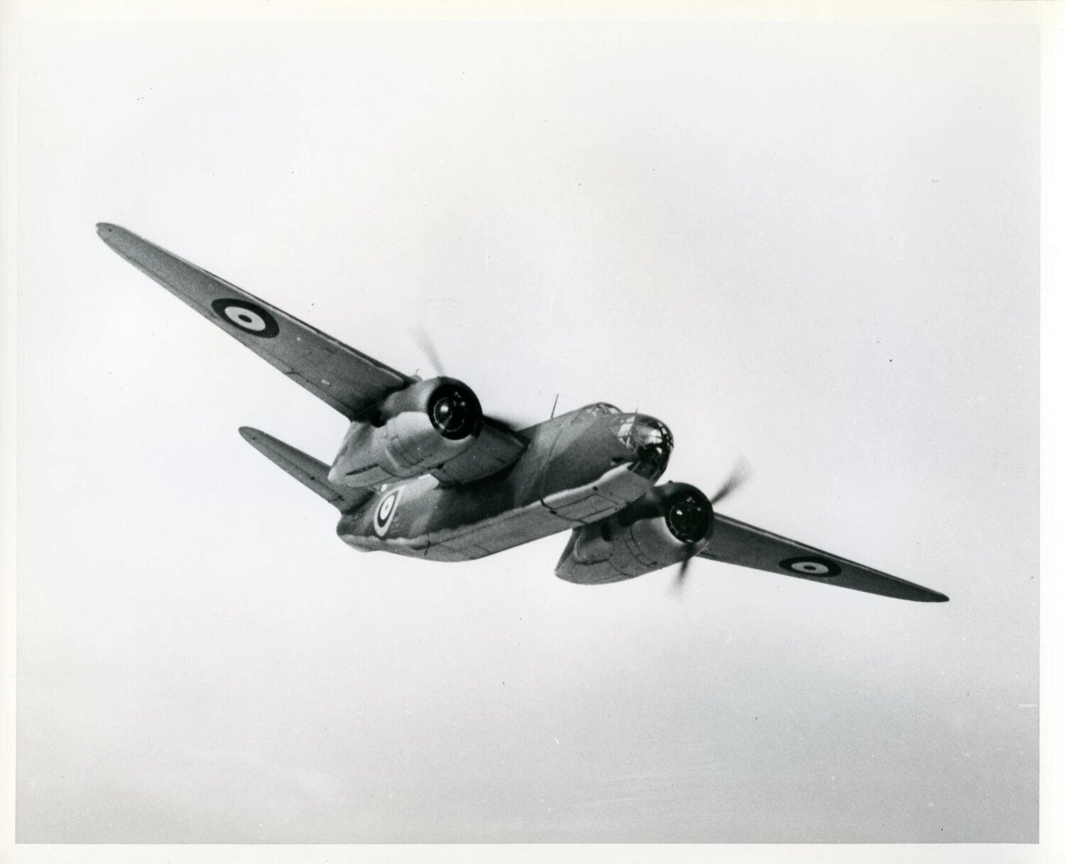 Douglas DB-7 Light Bomber in Banking Flight, Air-to-Air Photograph