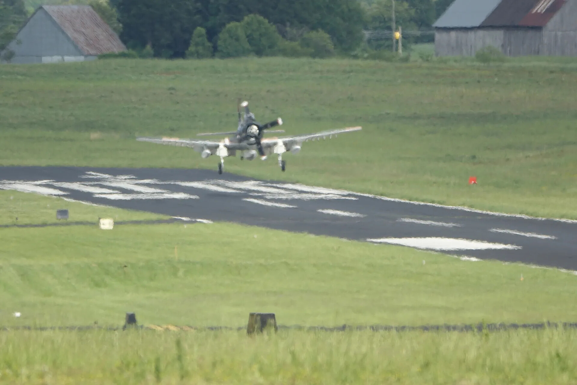 Douglas A-1 Skyraider Approaching Touchdown, Head-On View