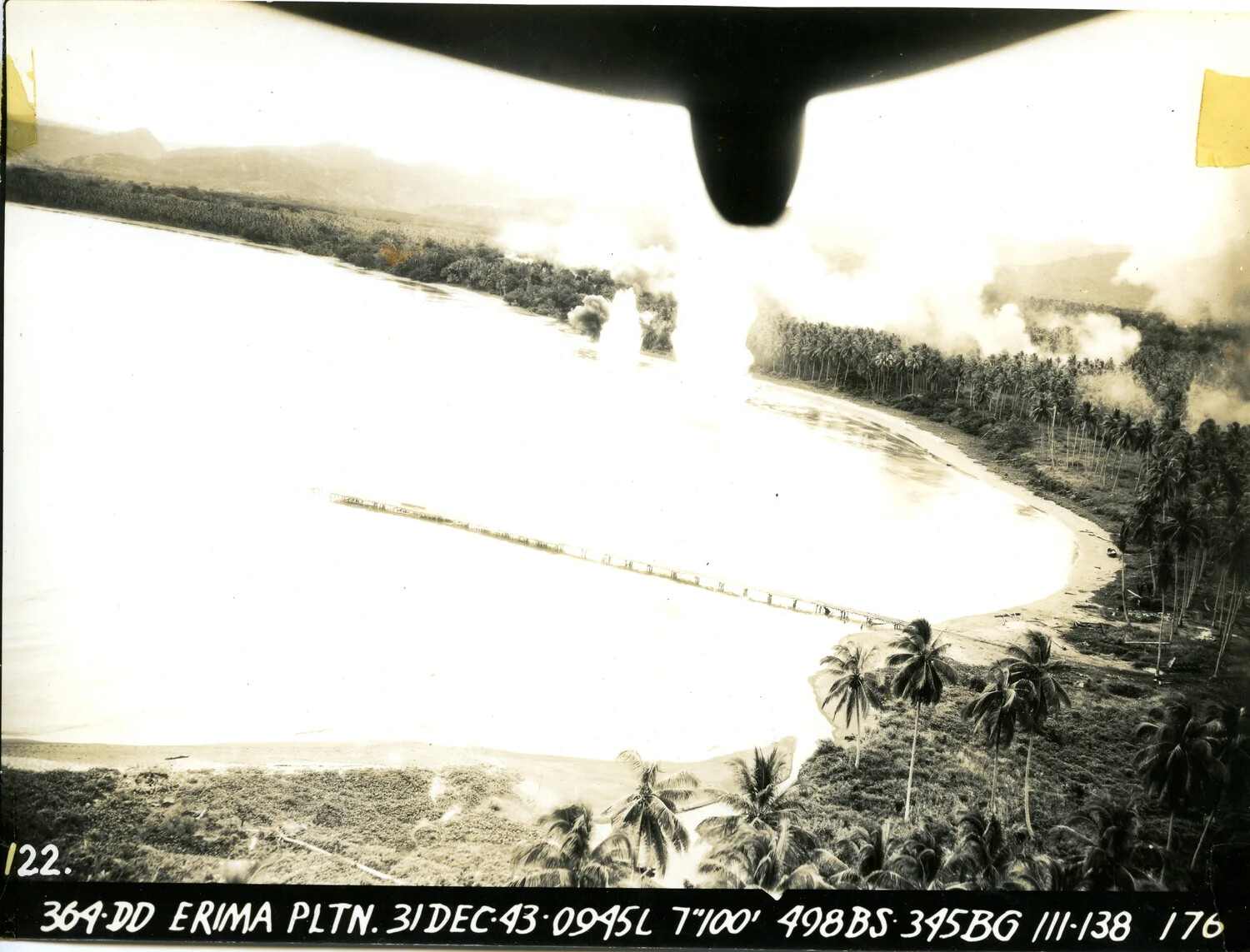 Low-Level Strike Photograph, Erima Plantation, New Guinea, 31 December 1943