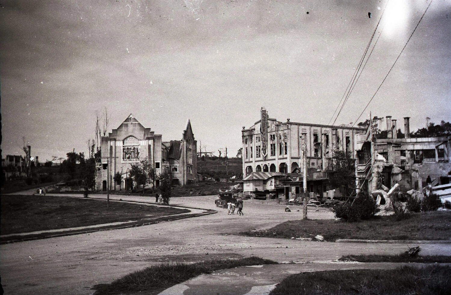 Ruins of Church and Theater Building, Battle of Manila Aftermath, Luzon, 1945