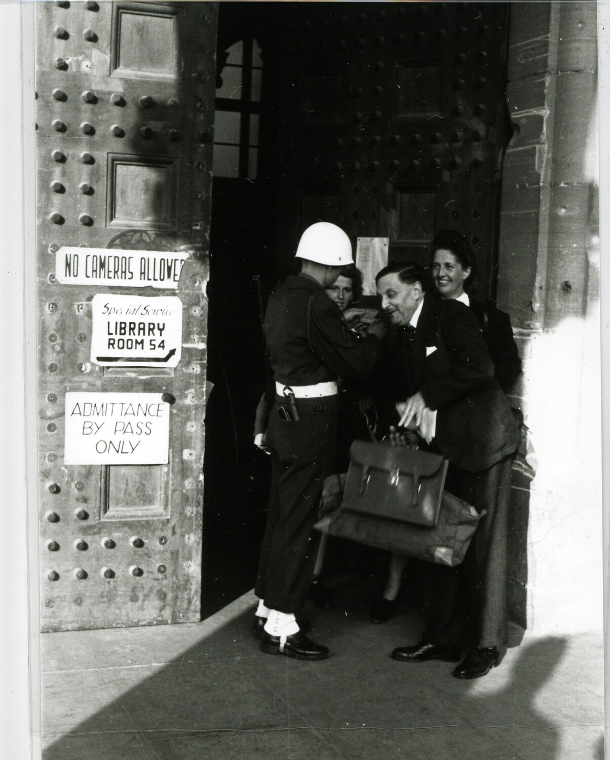 U.S. Military Police Checking Credentials at the Palace of Justice, Nuremberg Trials Era