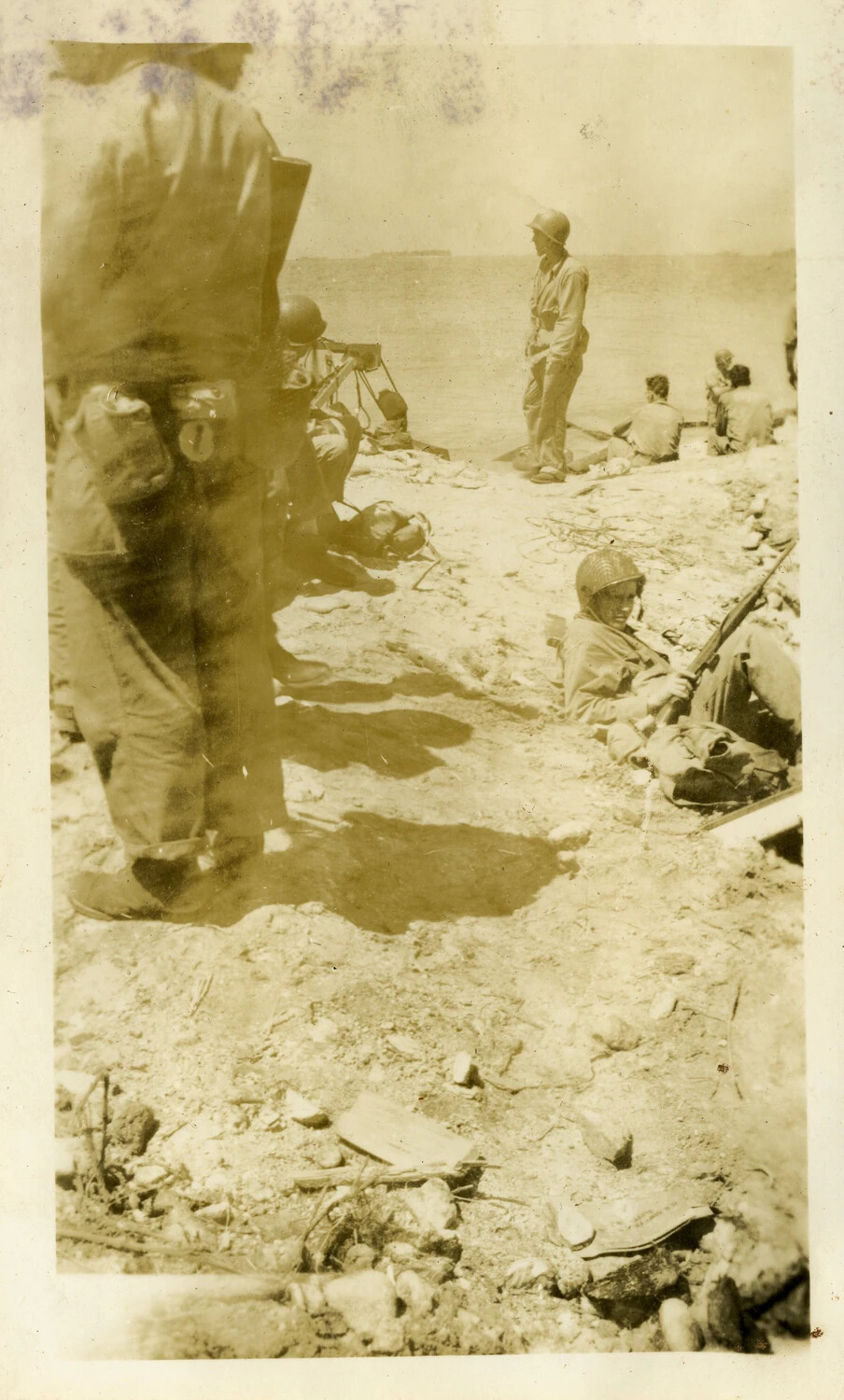 American Soldiers on Beachhead at Kwajalein Atoll, Marshall Islands, WWII