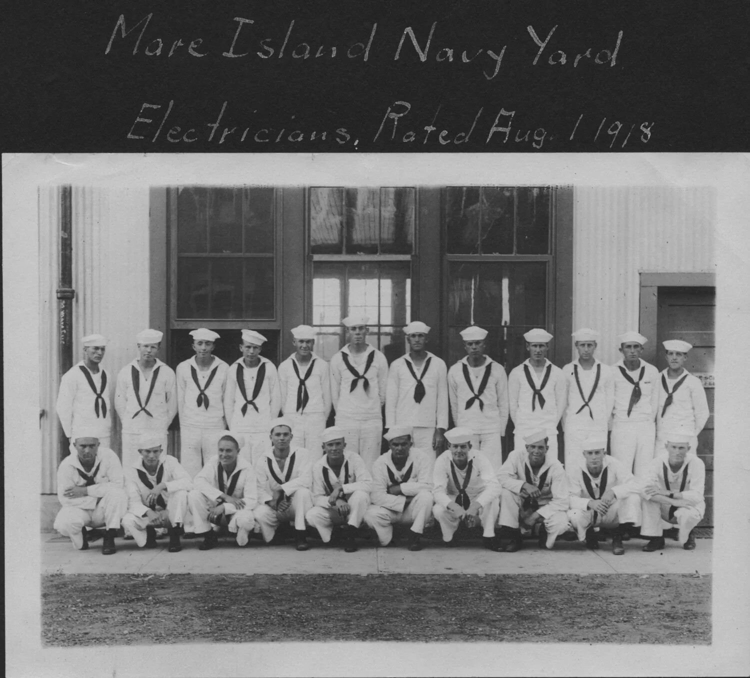 Group Portrait: Mare Island Navy Yard Electricians, Rated August 1, 1918
