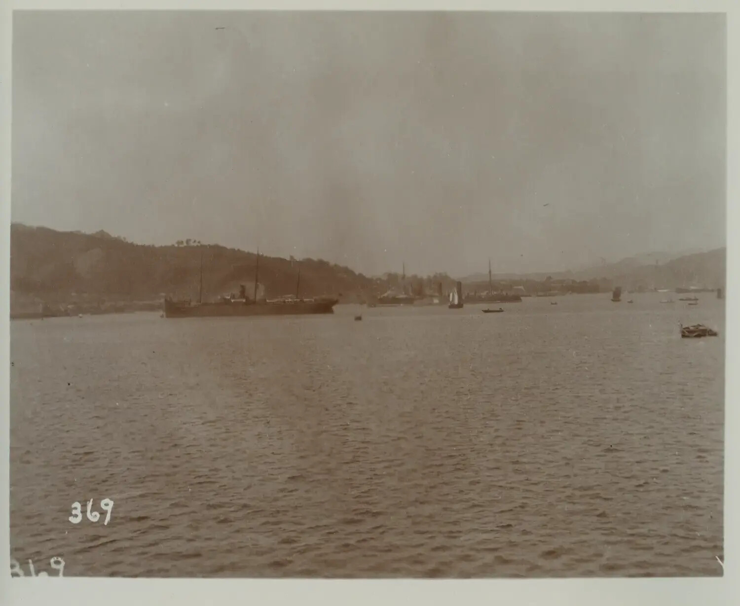 Harbor Anchorage with Steamship and Small Craft, Philippines, c. 1898–1905 (estimated)