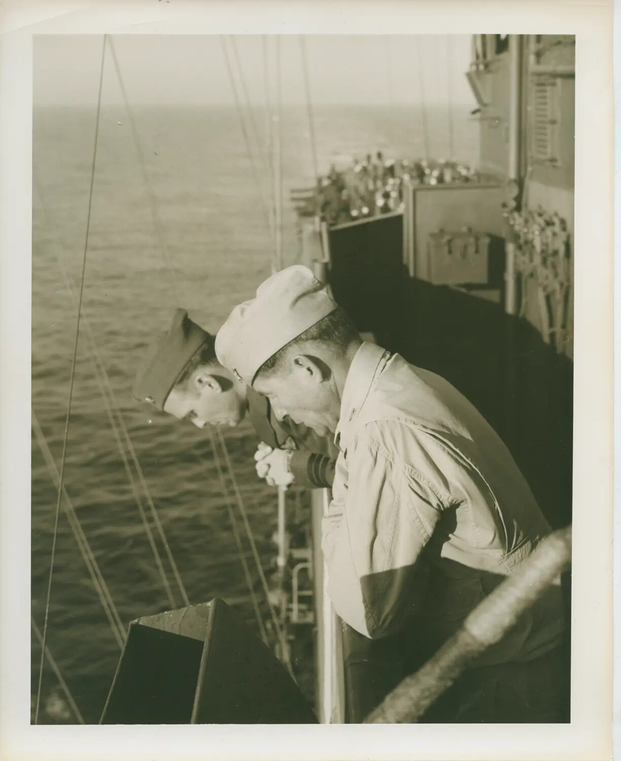 Sailors Observing the Sea from the Deck of USS Petrof Bay (CVE-80), WWII