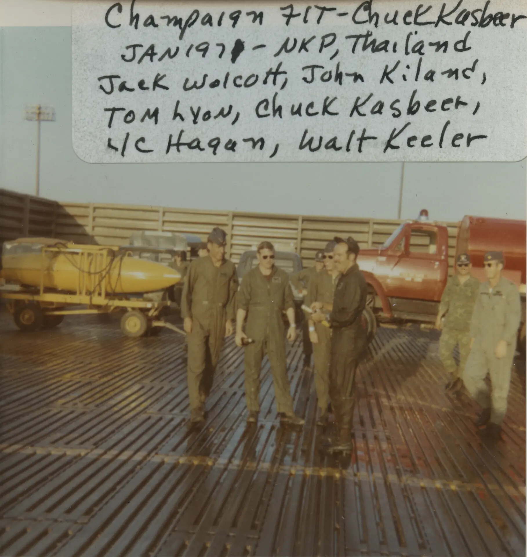 Flight Line Gathering Marking a Mission Milestone for Chuck Kasbeer, Nakhon Phanom RTAFB, Thailand, January 1971 (Gary Hawes Collection)