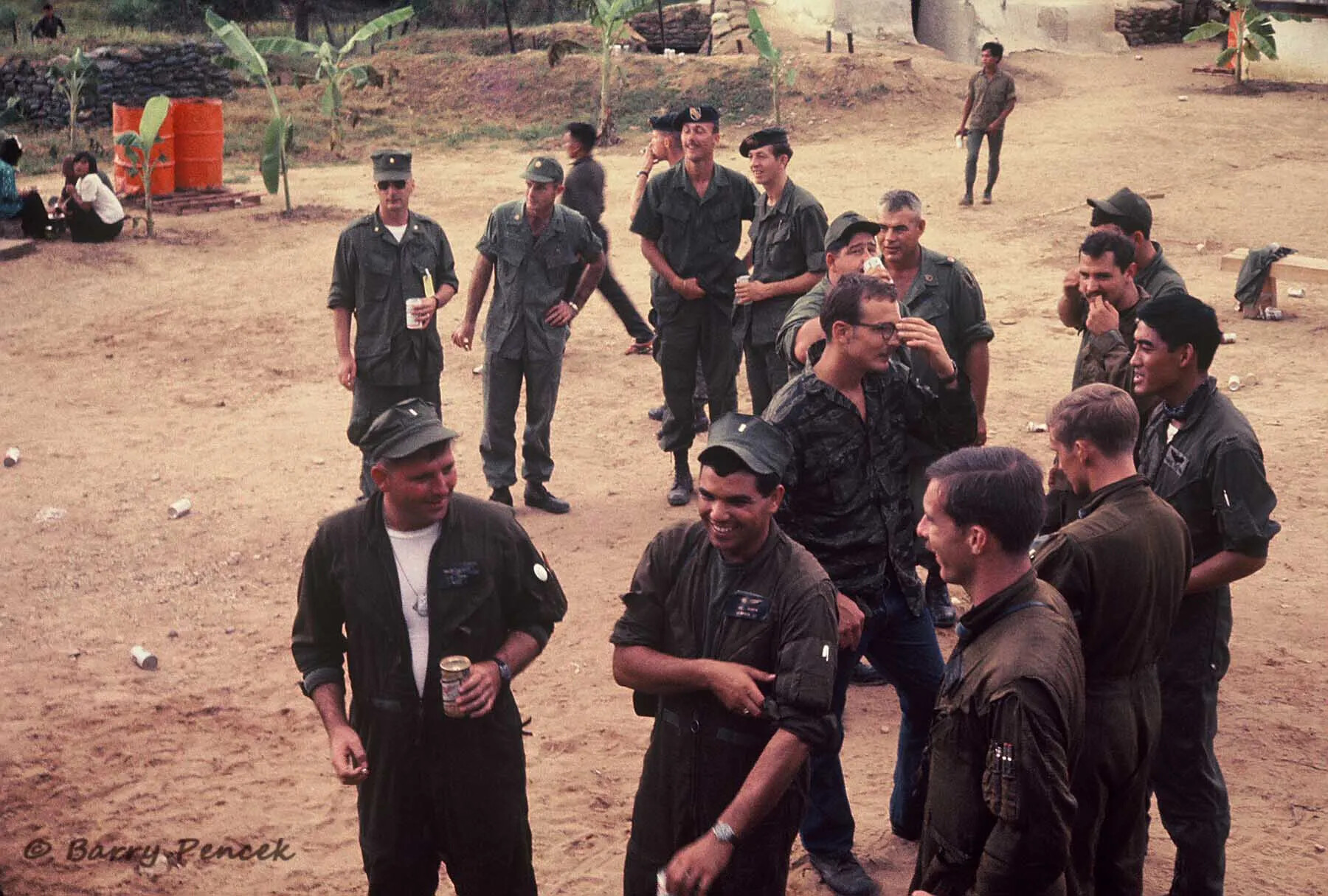 Servicemen Gathered at Forward Base Compound, Operation Tailwind Collection