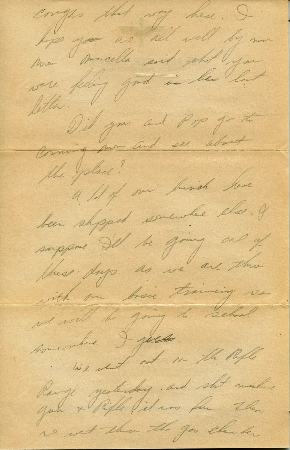 Handwritten Letter Home from a WWII Army Air Forces Trainee, 1944 (Margaroli Collection)