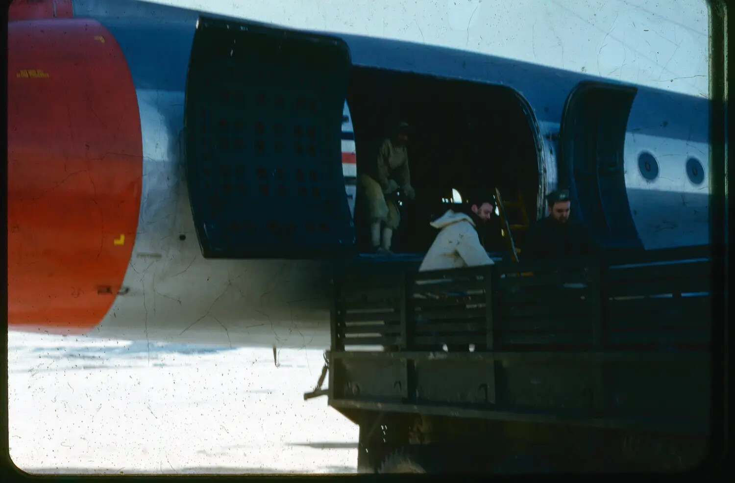 MATS Transport Aircraft Loading Personnel at Thule Air Base, Greenland, c. 1950-1955