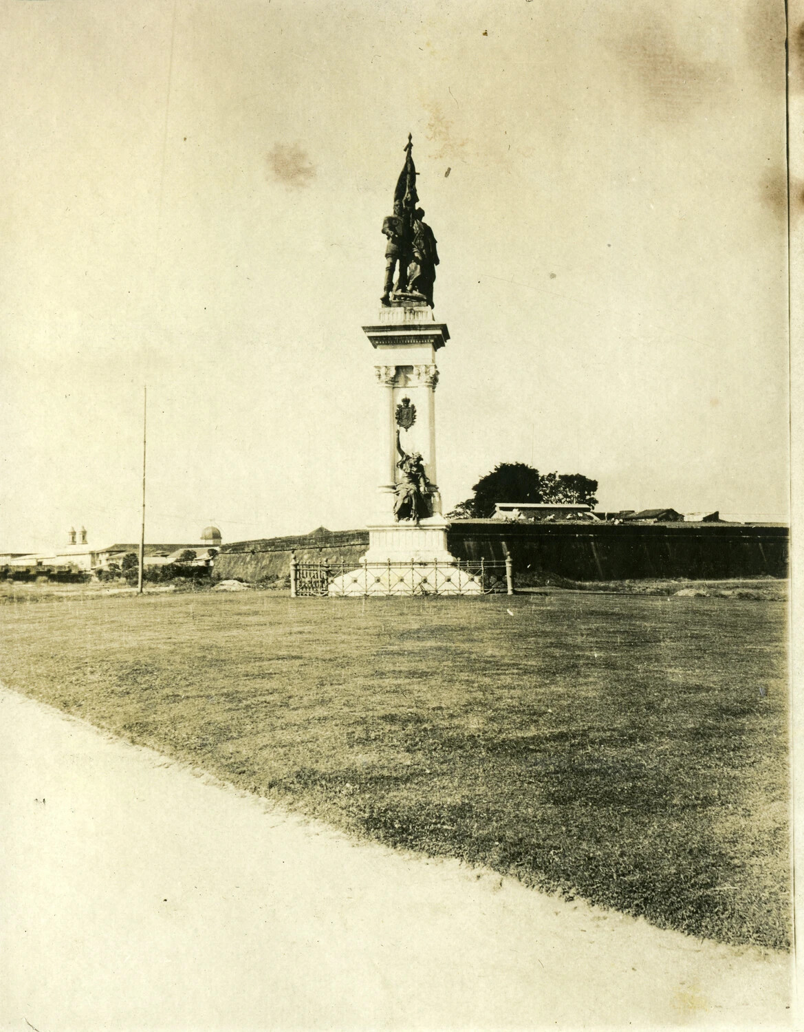 Commemorative Monument Near City Walls, Manila, Philippines, Early 1900s
