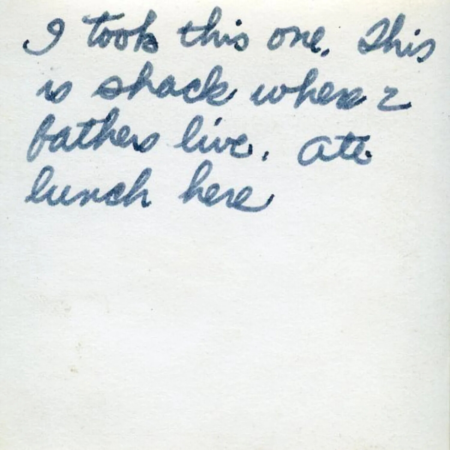 Verso Caption: 'I Took This One... Shack Where 2 Fathers Live... Ate Lunch Here' — Hiroshima Photo Album