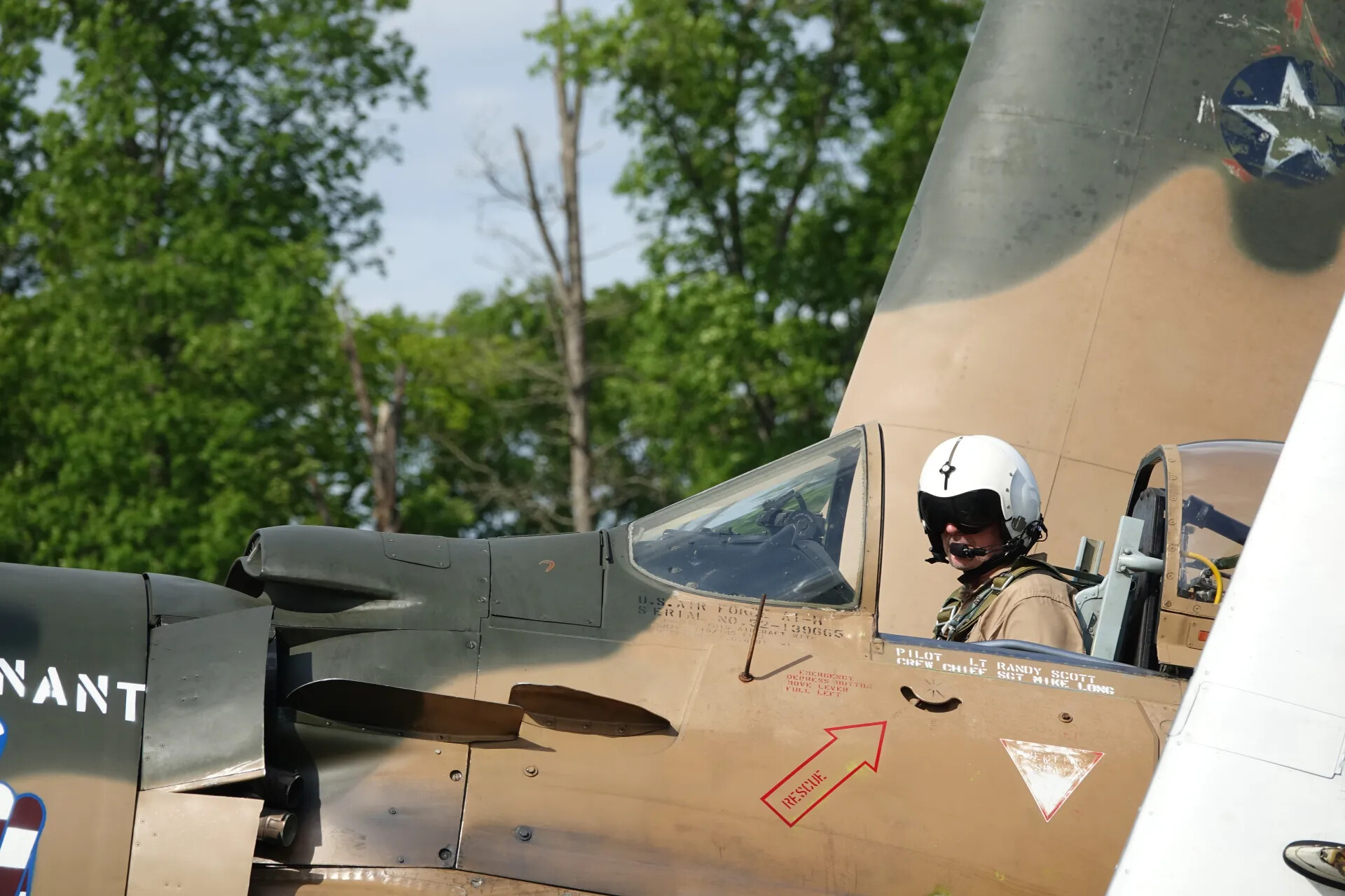 Restored USAF A-1H Skyraider with Pilot in Cockpit, May 2019 Living History Event