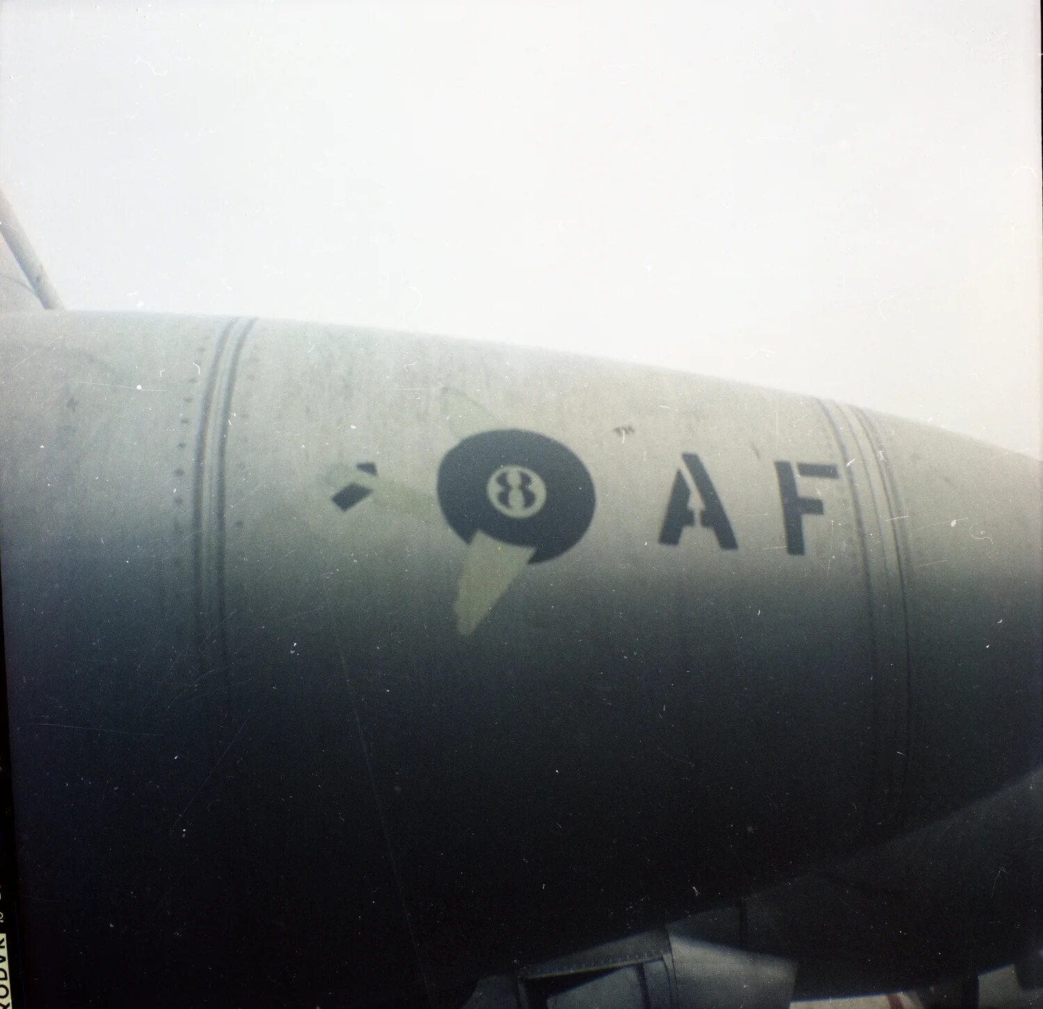 Unit Emblem Detail: 'Eight Ball' Insignia on Boeing C-97 Nose
