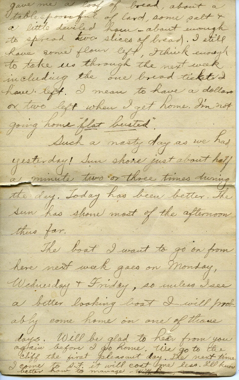 Handwritten Personal Letter Page, Dated August 18, 1904