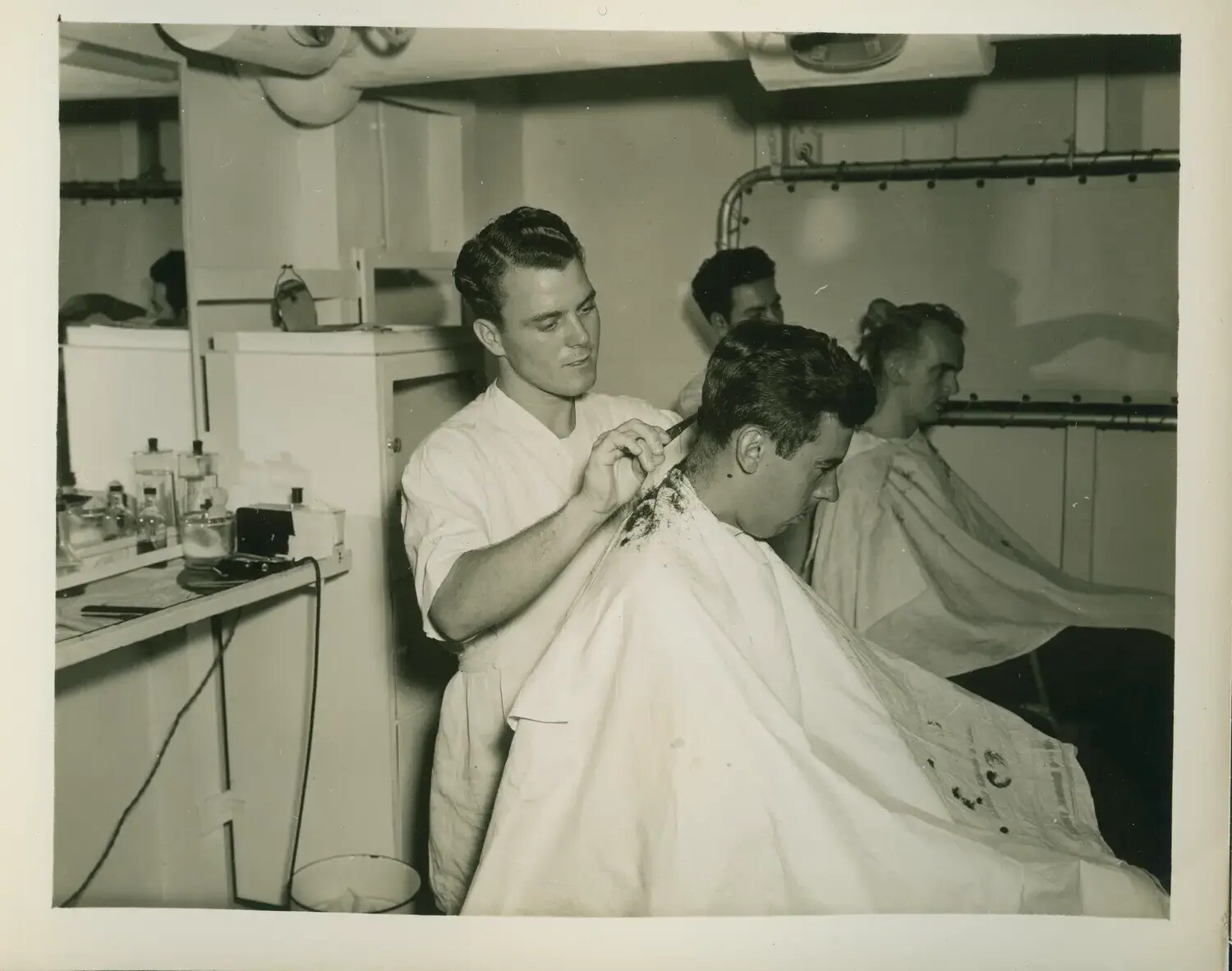 Shipboard Barbershop Aboard USS Petrof Bay (CVE-80), World War II