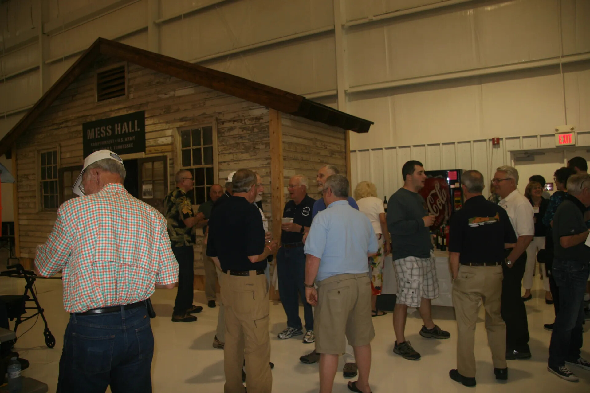 Veterans Mingling at Reception Beside 'Camp Forrest Mess Hall' Exhibit, Operation Tailwind Reunion, April 30, 2016