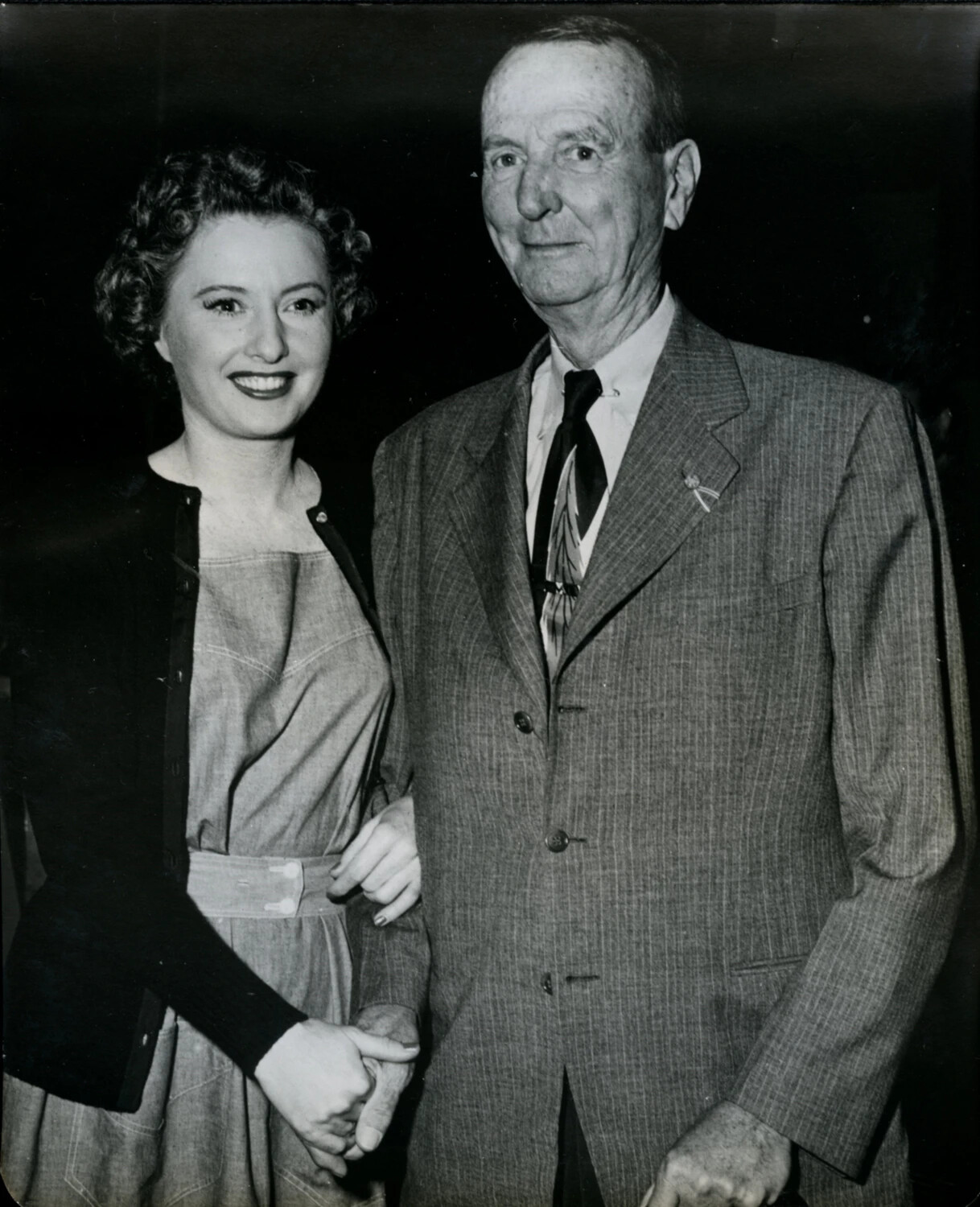 General Jonathan M. Wainwright IV Posing with an Actress, Hollywood Studio Visit, c. 1949