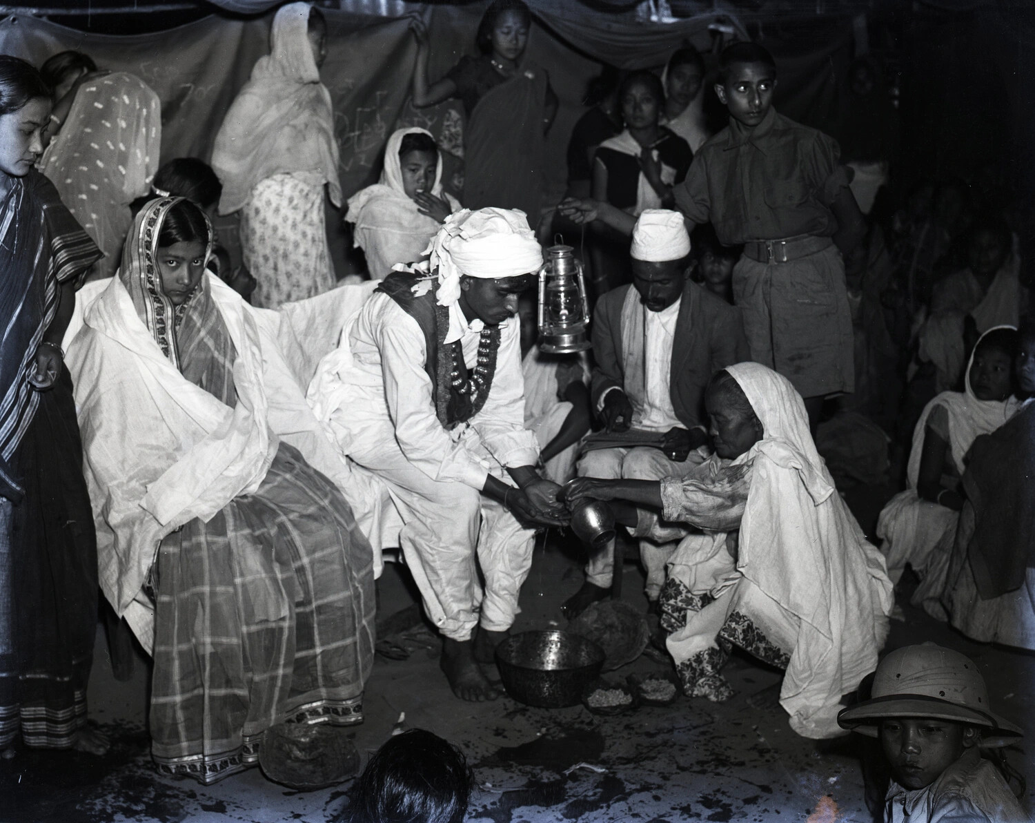 Local Wedding/Ceremonial Ritual Observed by U.S. Servicemen - Dinjan, Assam, India, China-Burma-India Theater, WWII
