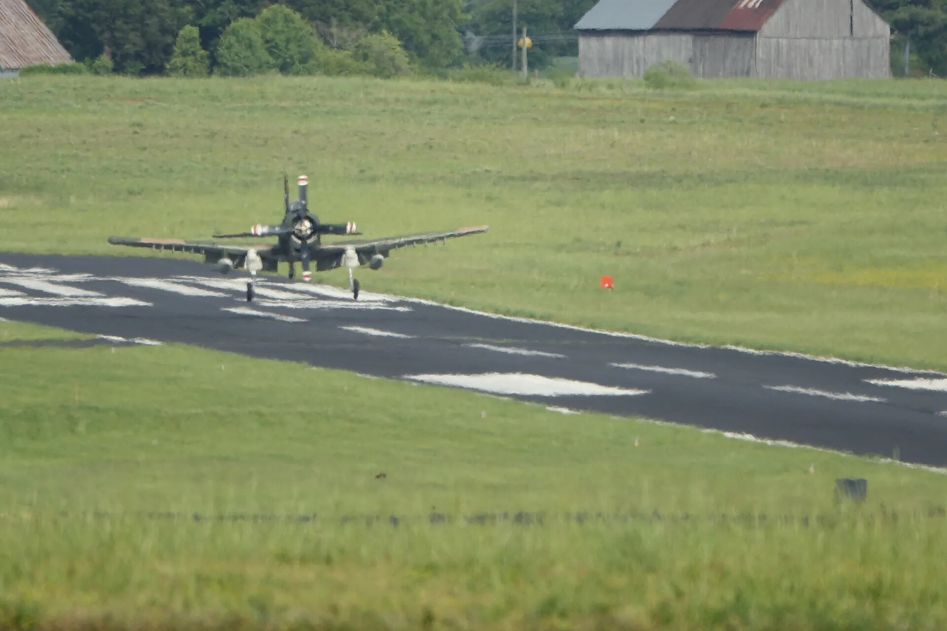 A-1 Skyraider on Final Approach at Rural Airfield, May 2019 Fly-In