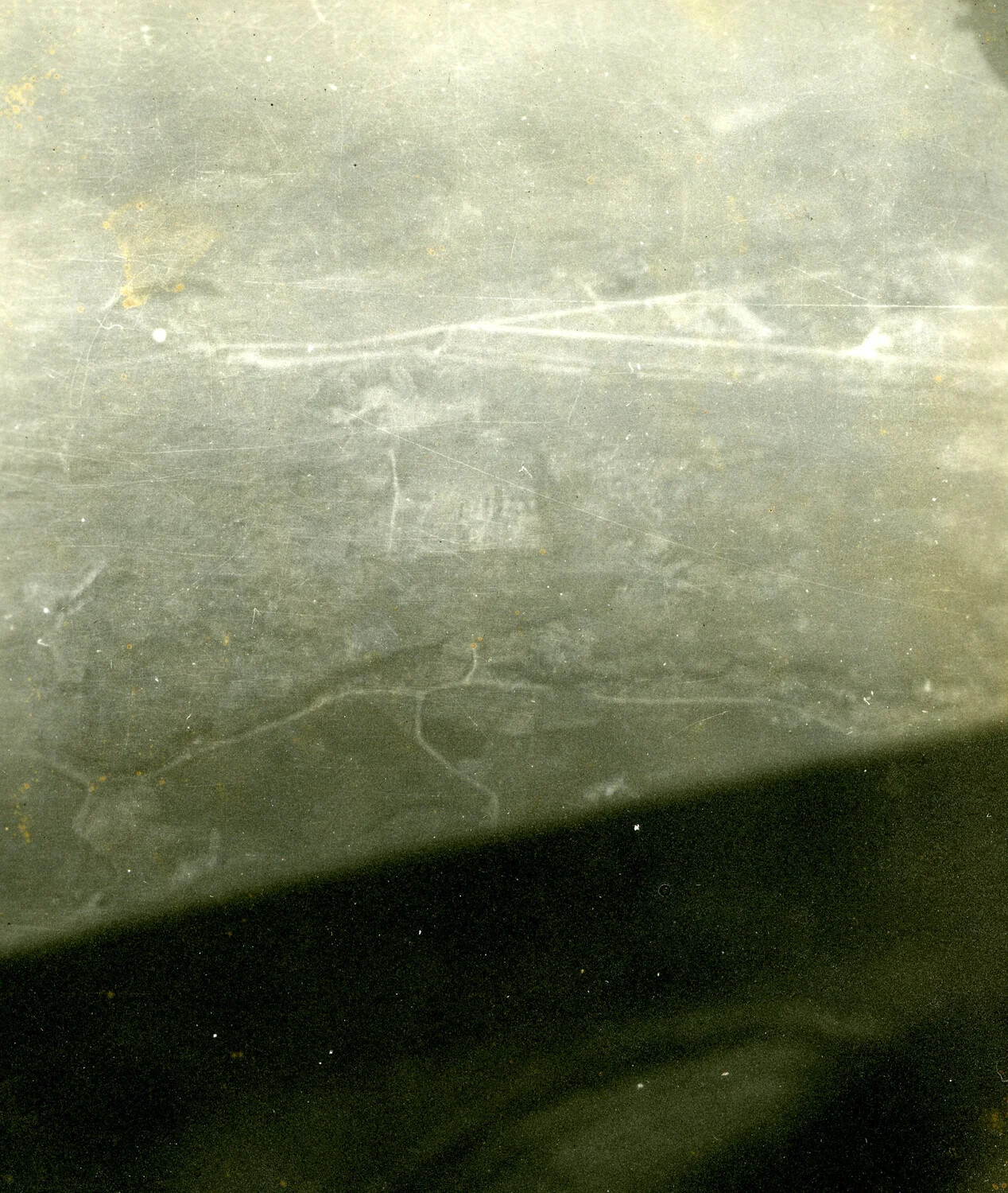 Deteriorated Aerial Photograph from Bomber Aircraft, 345th Bomber Group Album, World War II