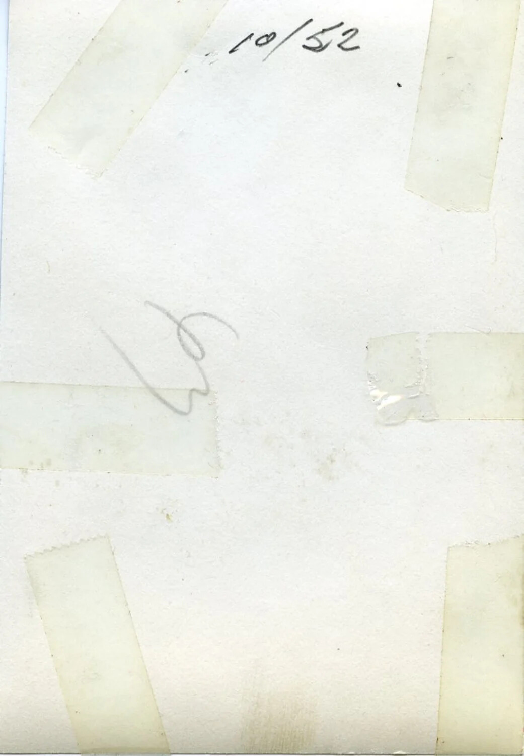 Verso of Photographic Print with Handwritten Date '10/52,' Korean War Era Album