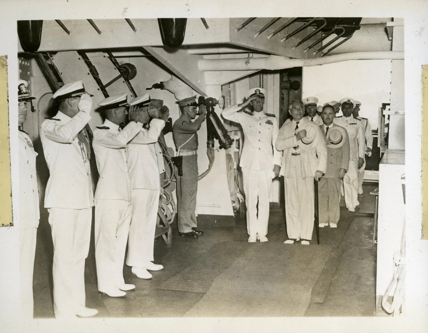 Ceremonial Reception of Civilian Dignitaries Aboard USS Franklin D. Roosevelt (CVB-42)