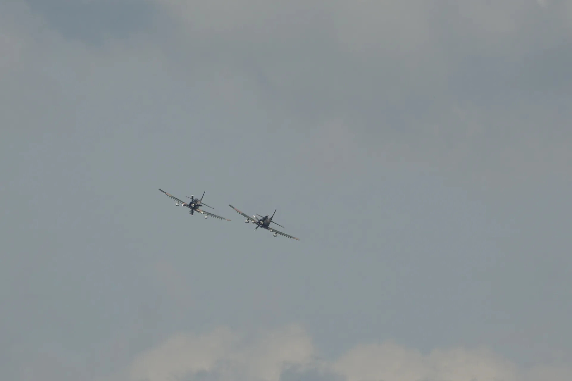 Two A-1 Skyraider Warbird Aircraft in Formation Flight, May 2019 Event