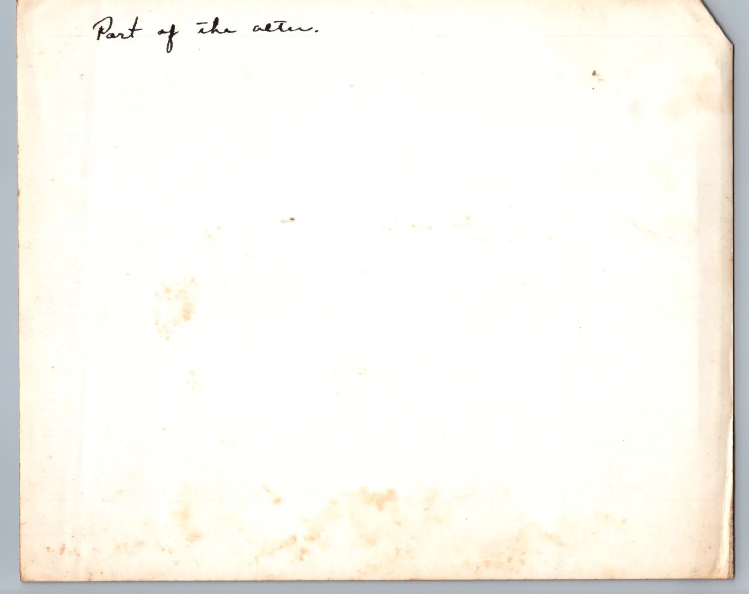 Verso of Photographic Print with Handwritten Annotation 'Part of the act.', WWII Era