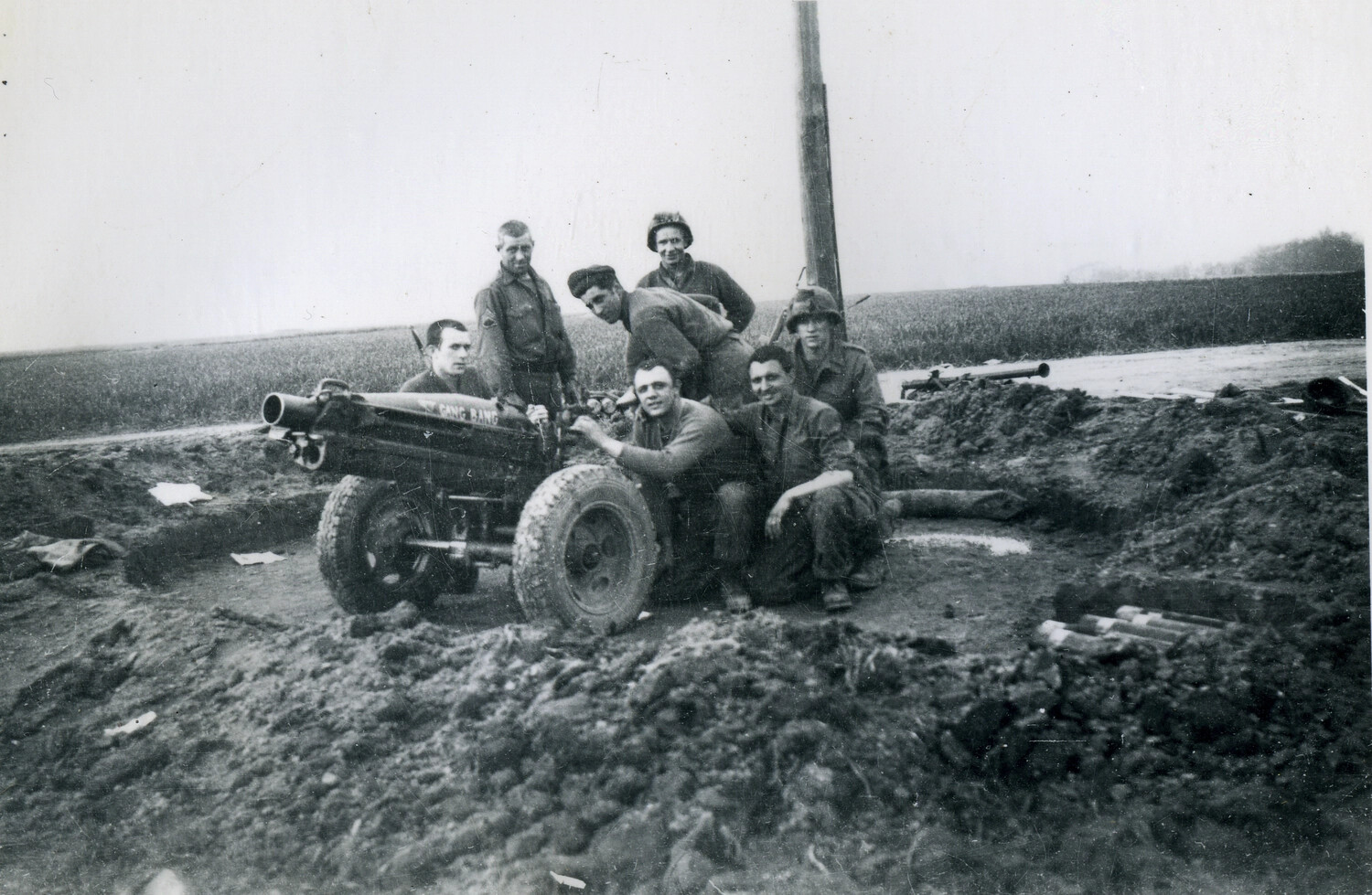 101st Airborne Anti-Tank Gun Crew with Nicknamed 57mm Gun in Field Emplacement, WWII