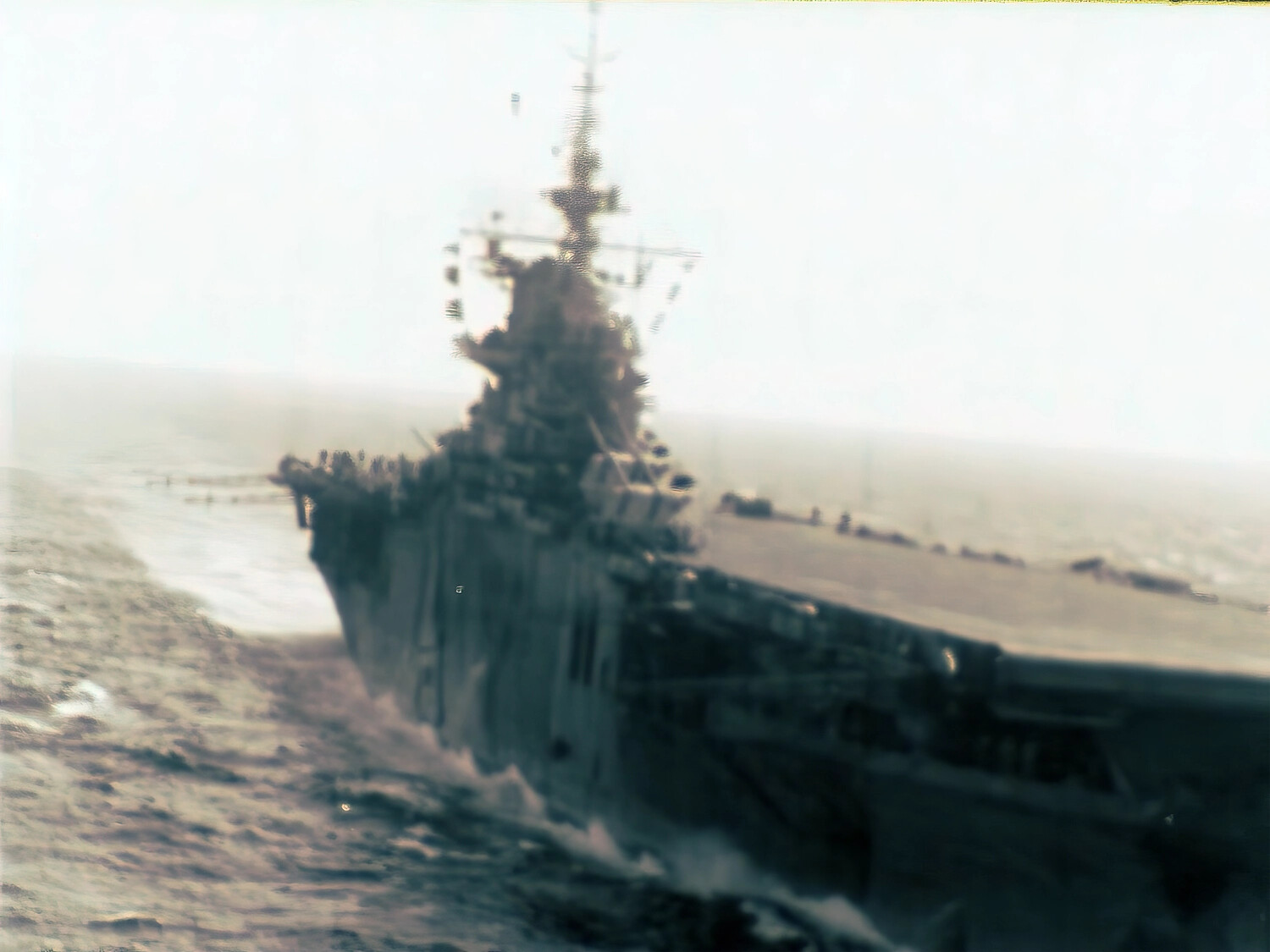 U.S. Navy Aircraft Carrier Underway, Film Still from the Francis R. Ferry Collection (Yamato Operation, April 1945)