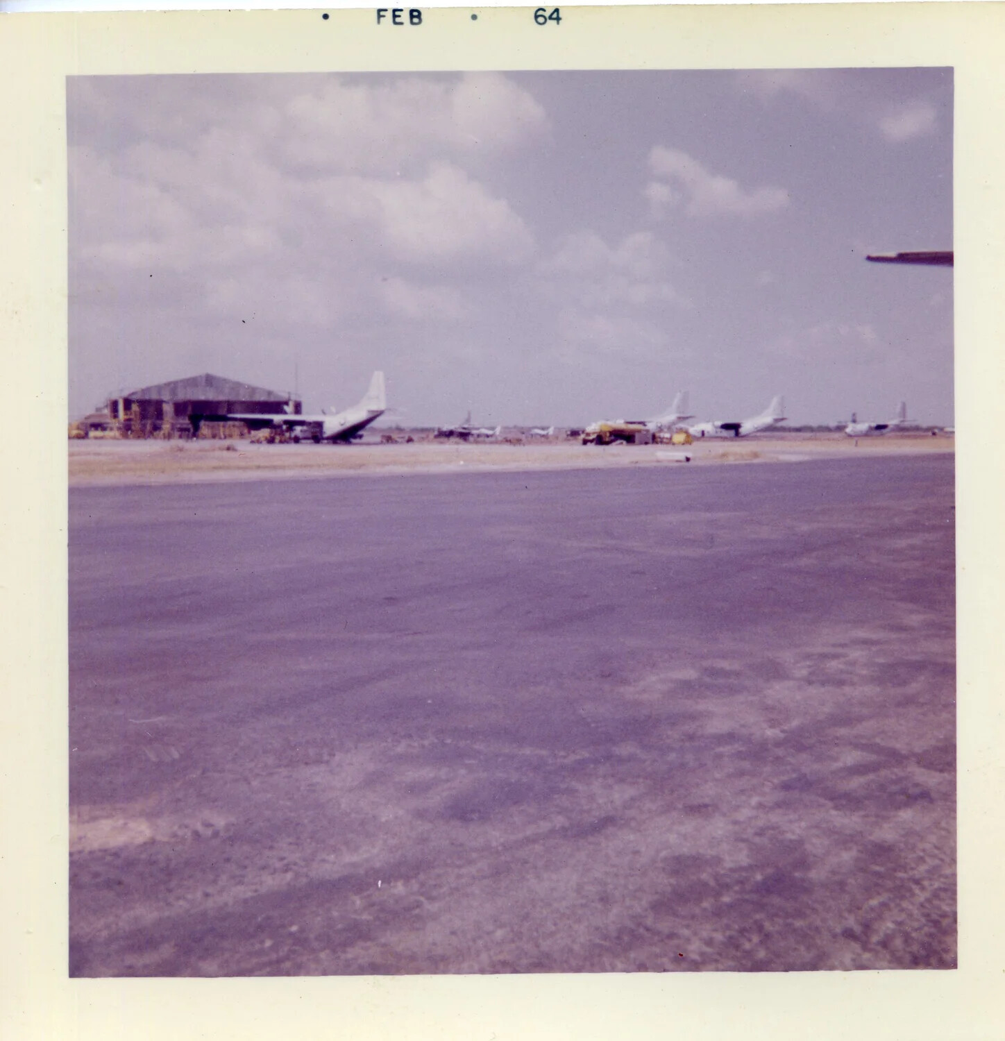Airfield Ramp with Military Transport Aircraft, Vietnam, February 1964