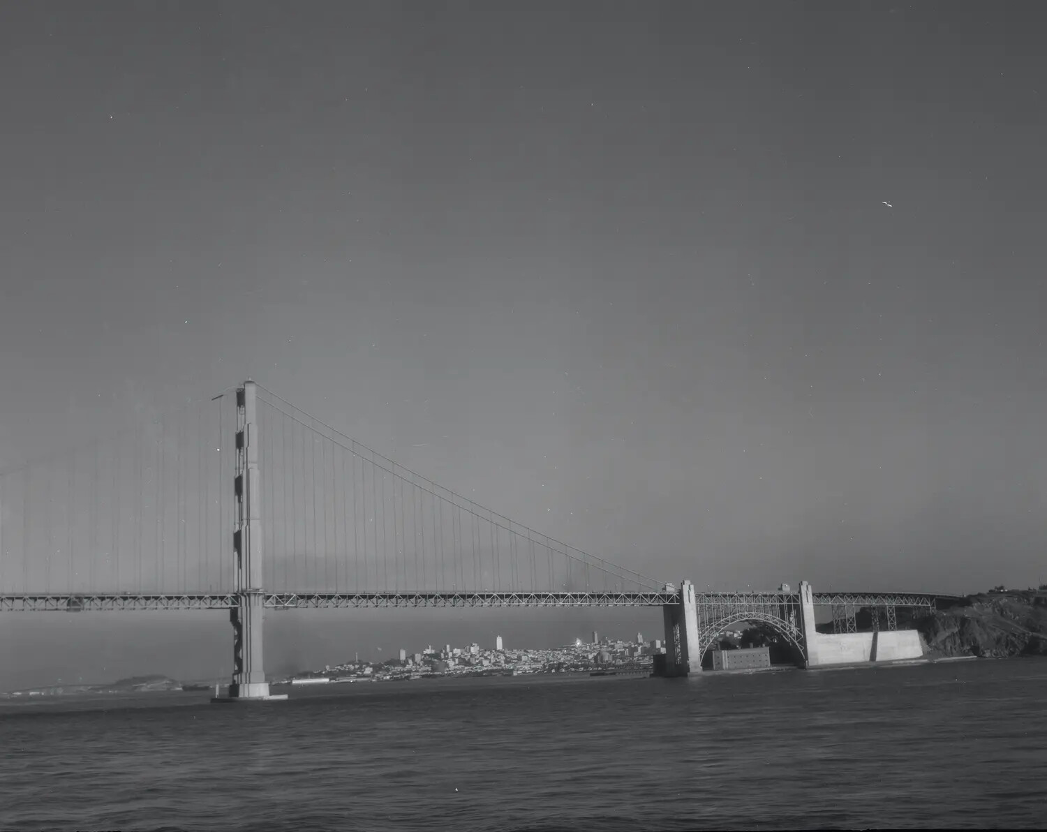 Golden Gate Bridge Viewed from Ship at Sea, San Francisco, WWII Era