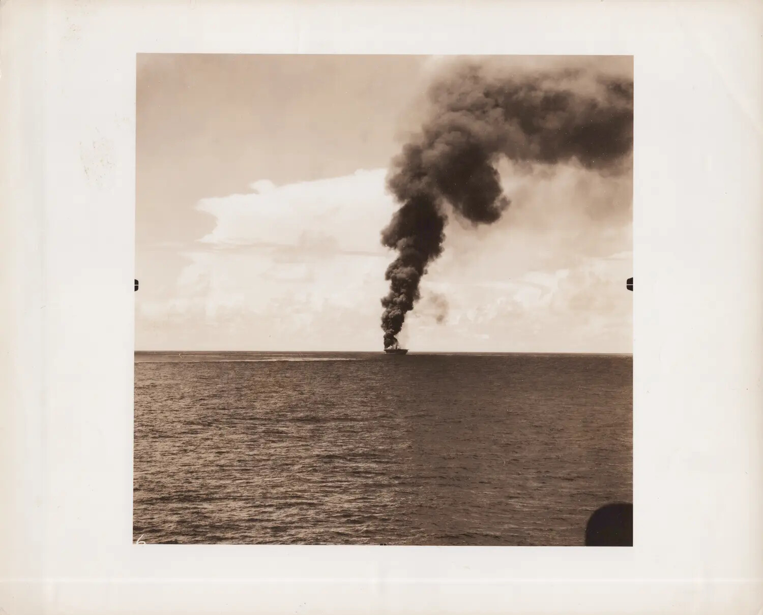 Ship Burning at Sea, Pacific Theater