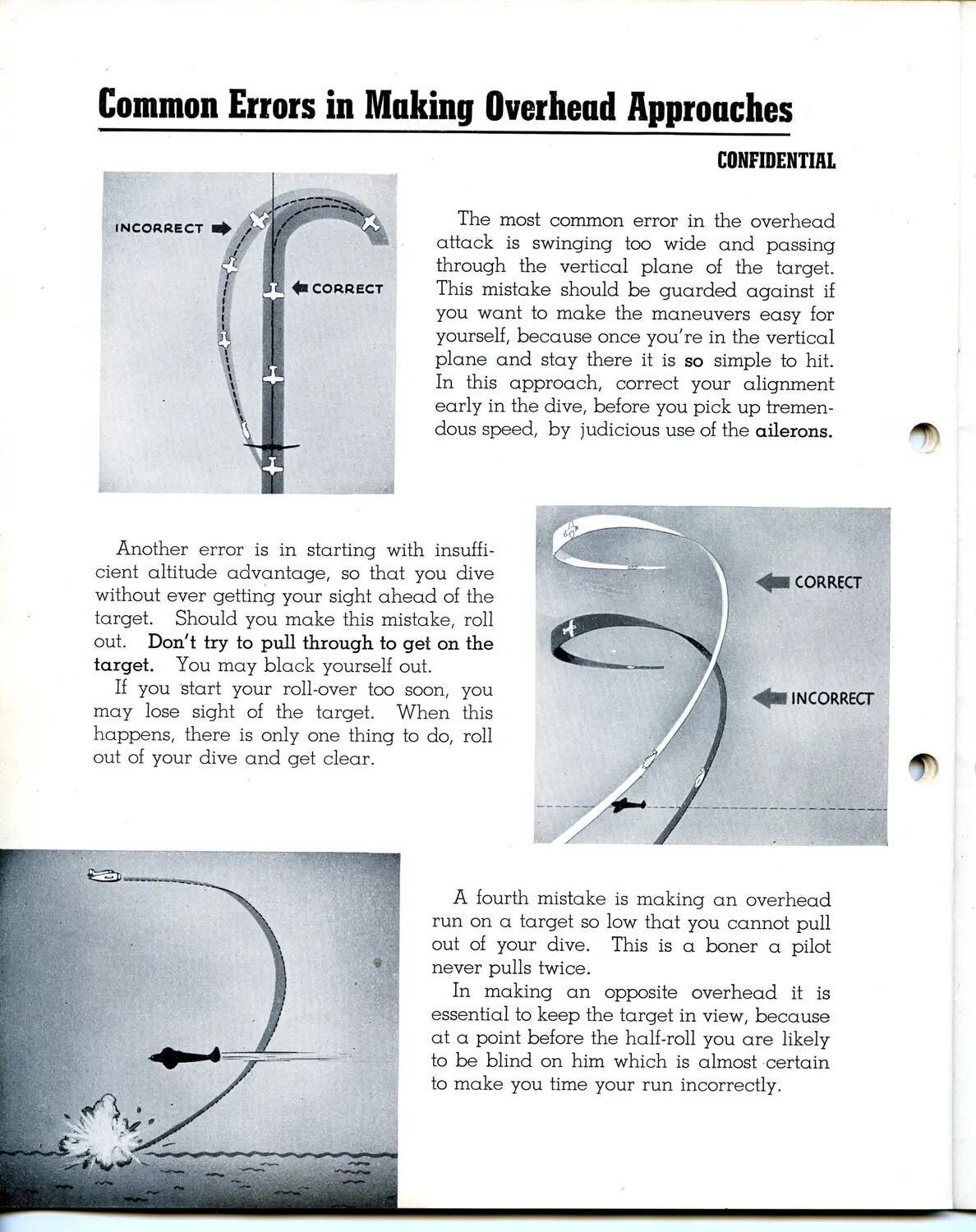 "Common Errors in Making Overhead Approaches" - WWII Confidential Fighter Tactics Training Page, CBI Theater