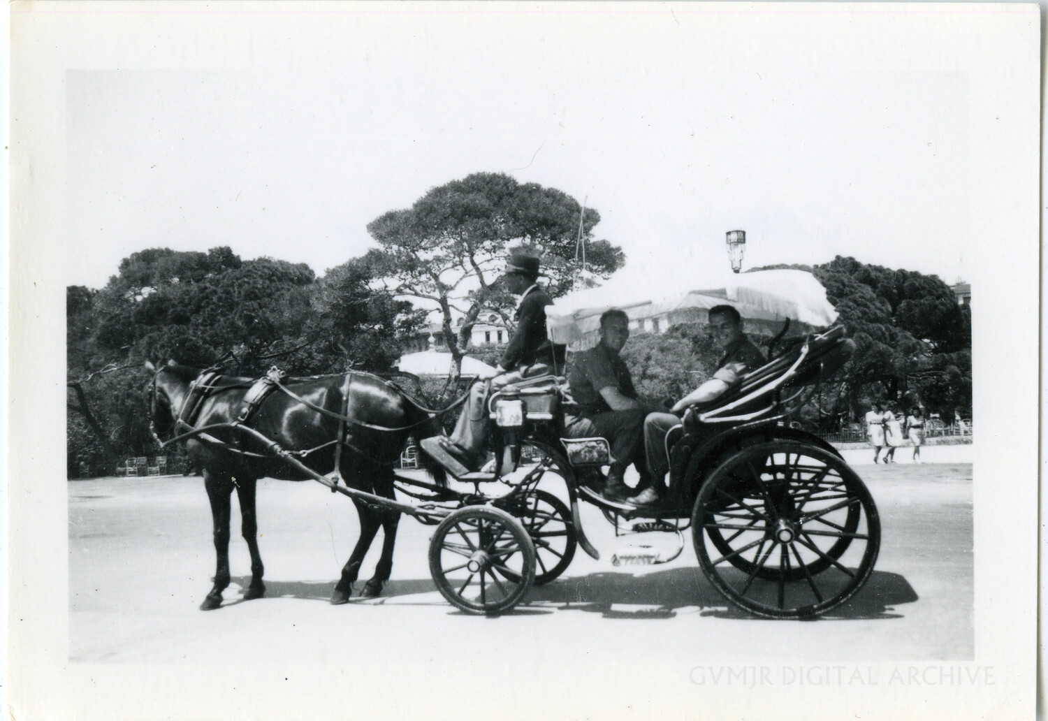 American Soldiers on Horse-Drawn Carriage Ride, Rest and Recuperation Leave