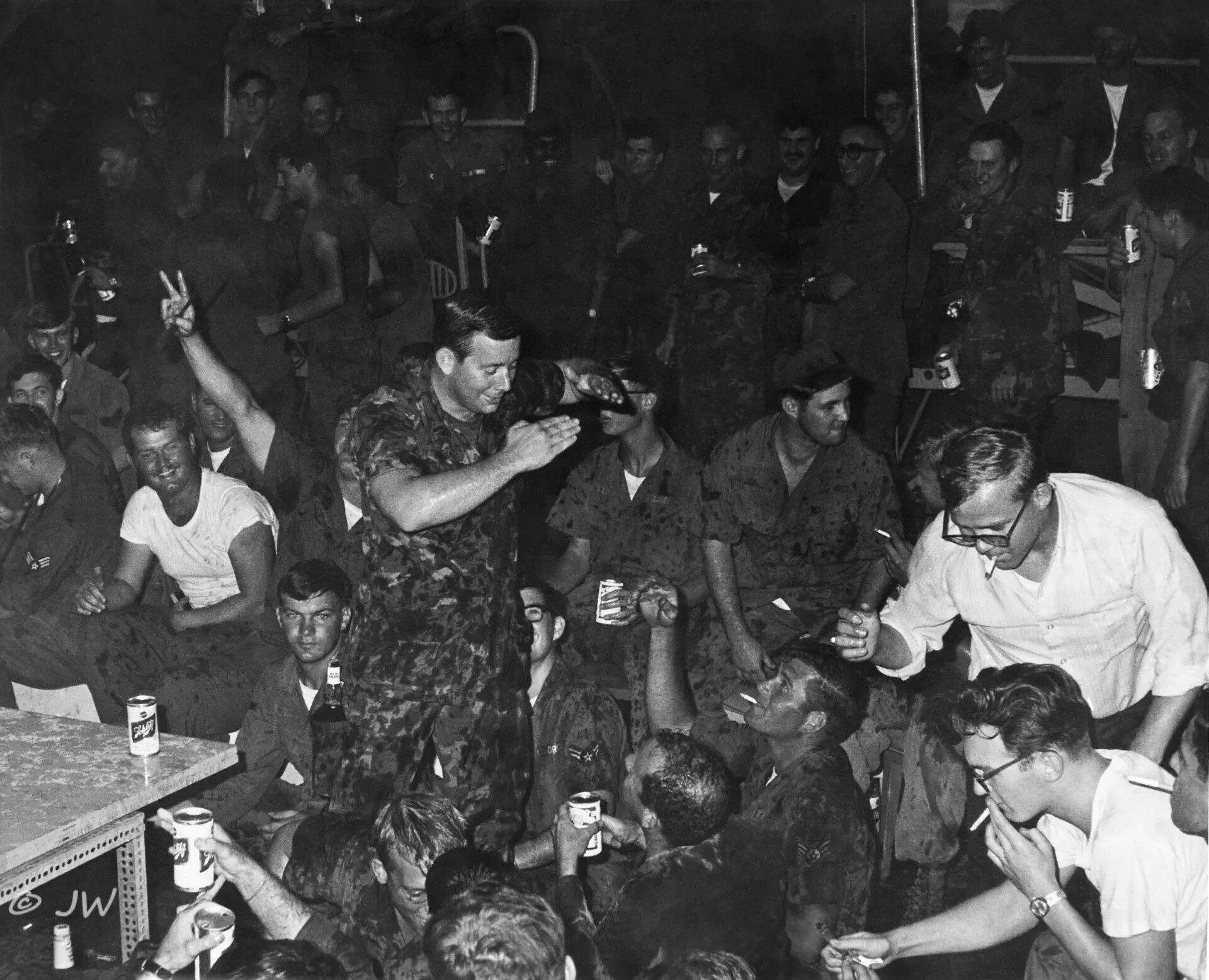 'Last Spad Party' -- USAF Squadron Celebration, Pleiku Air Base, South Vietnam