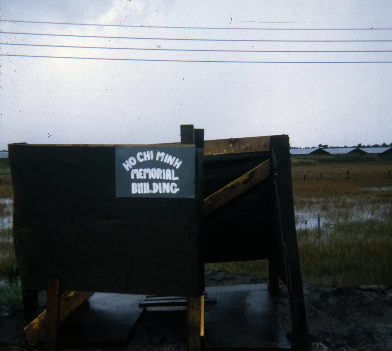 'Ho Chi Minh Memorial Building' Latrine Sign, Vietnam War Slide Collection