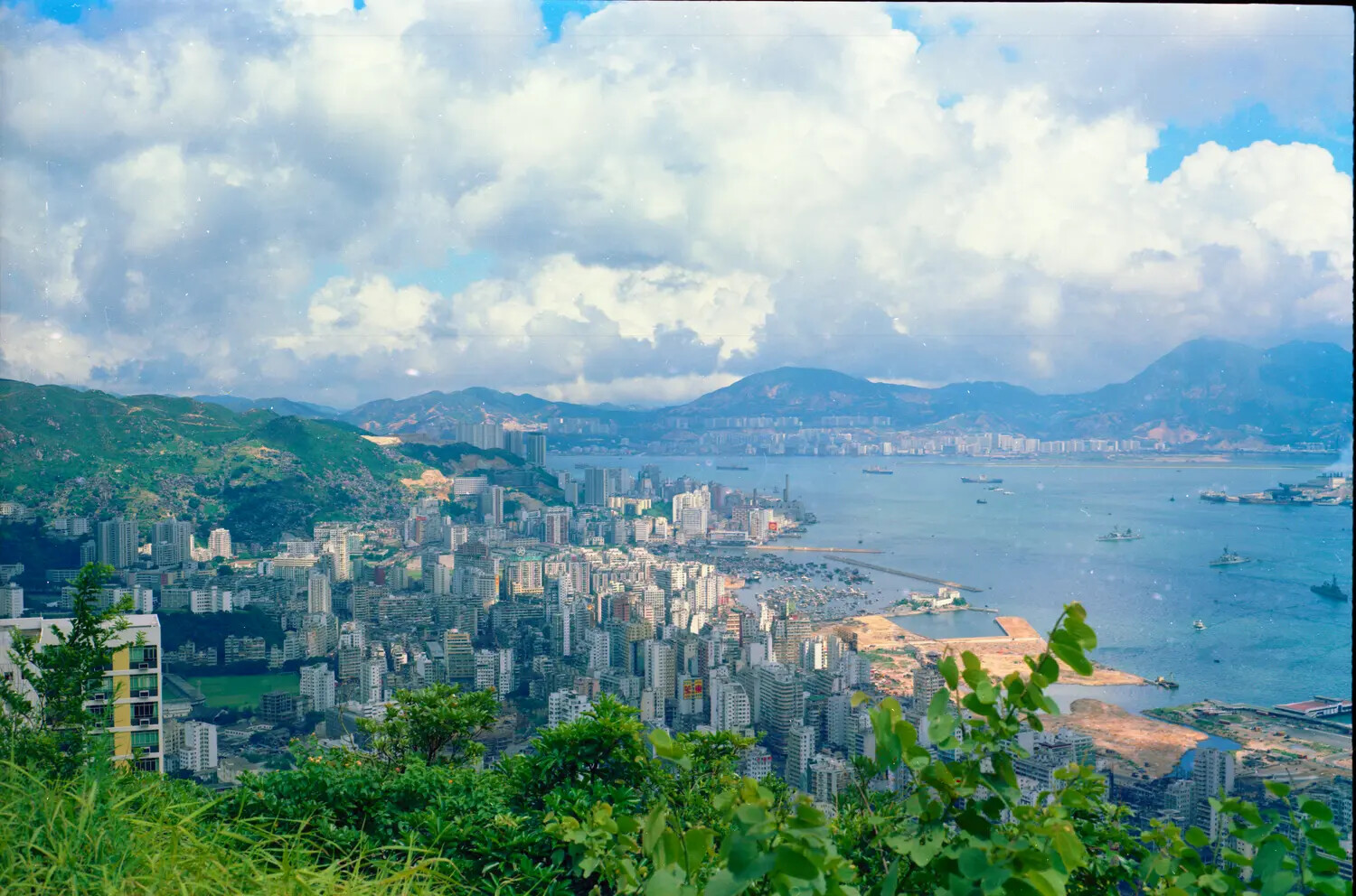 Elevated Harbor City View, Likely Hong Kong — Vietnam-Era USS Ticonderoga Collection