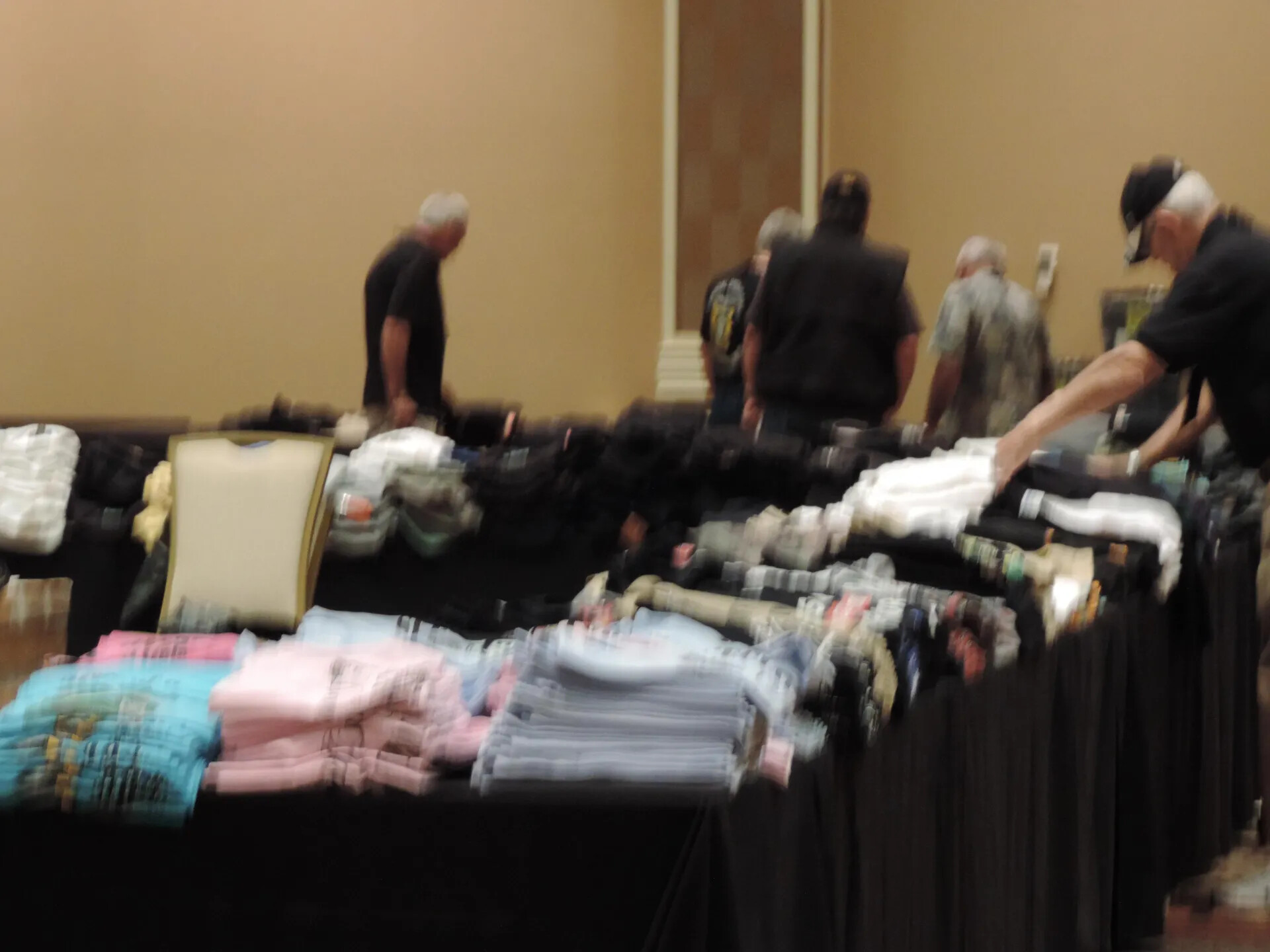Blurred View of the Merchandise Tables, Special Operations Association Reunion, Las Vegas, 2013