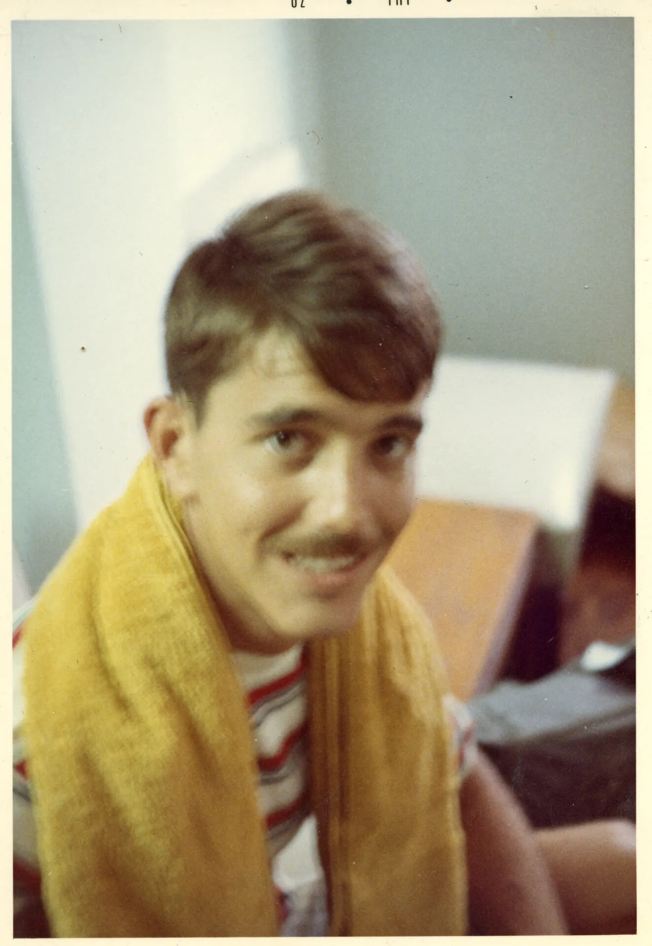 Portrait of a Serviceman with Towel, Possibly Recovering from Illness, Thailand/NKP Era