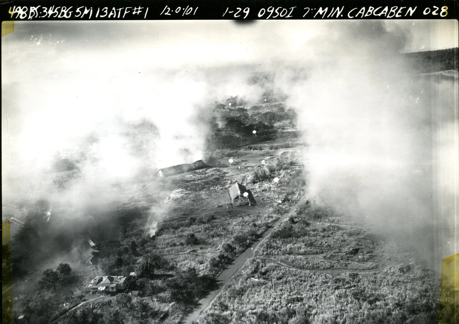 Parafrag Bombing Strike Photograph, Cabcaben, Bataan Peninsula, Philippines