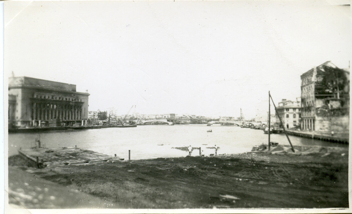 Ruins of the Manila Central Post Office and Pasig River Waterfront, Philippines, 1945