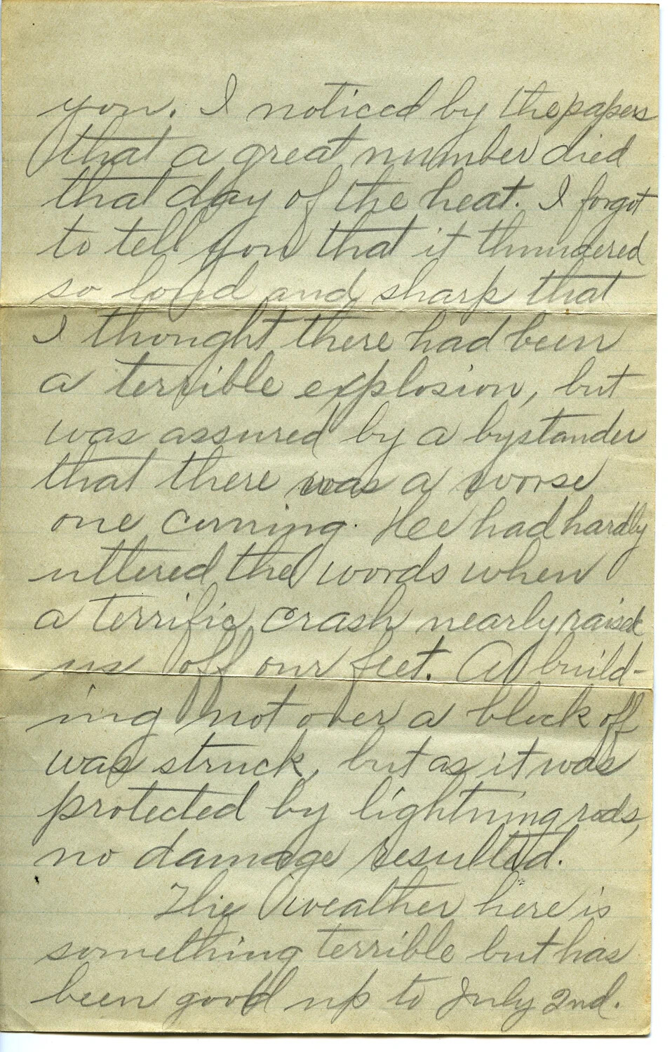 Handwritten Letter from J. A. Wagener to His Son, Page D, Dated July 10, 1903