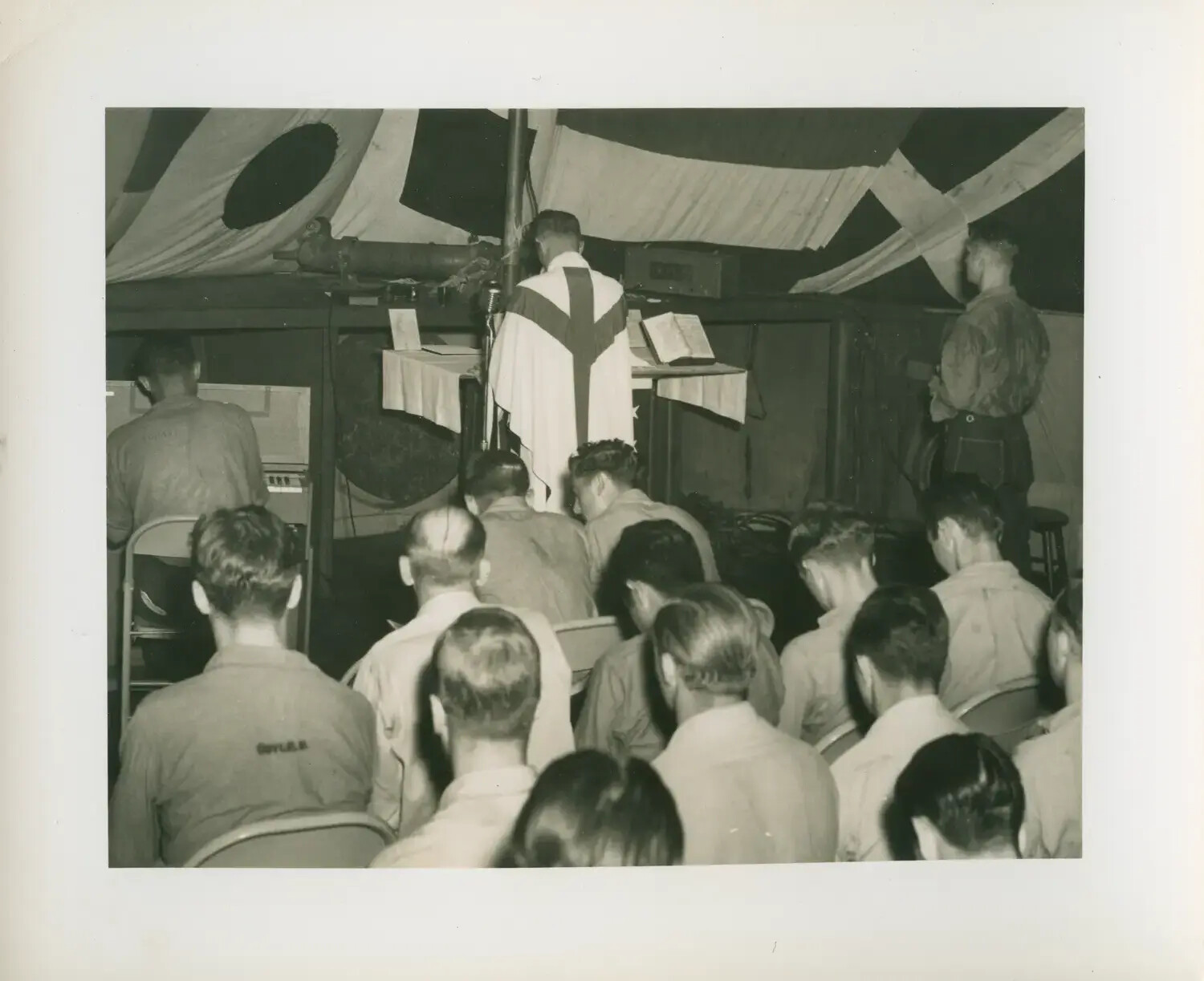 Shipboard Religious Service Aboard USS Petrof Bay (CVE-80), WWII