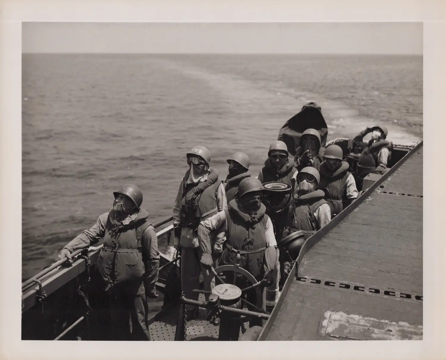 Escort Carrier Gun Crew at General Quarters in Anti-Flash Gear, World War II