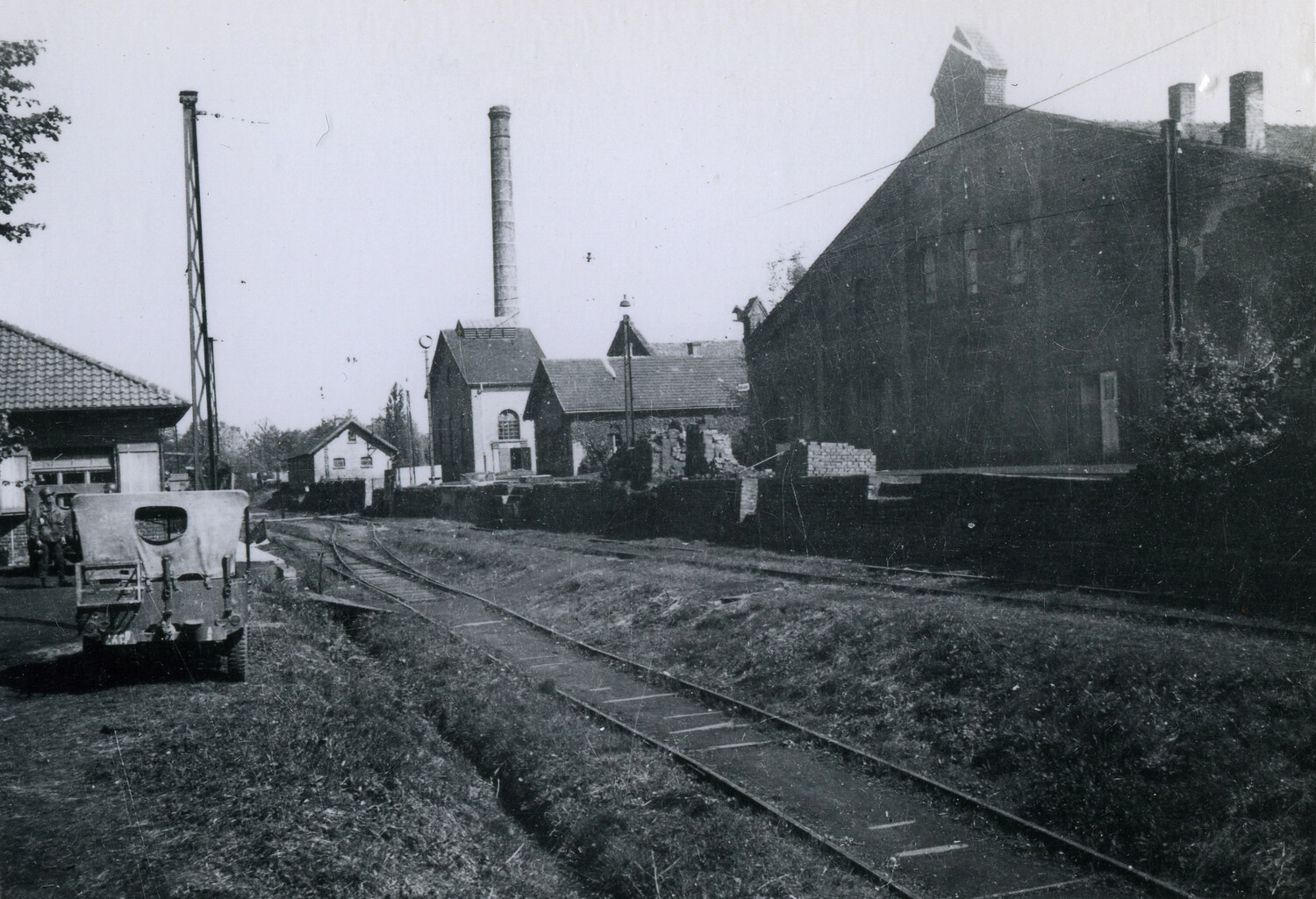 U.S. Army Vehicle at European Industrial Rail Siding, 101st Airborne Division Collection, WWII
