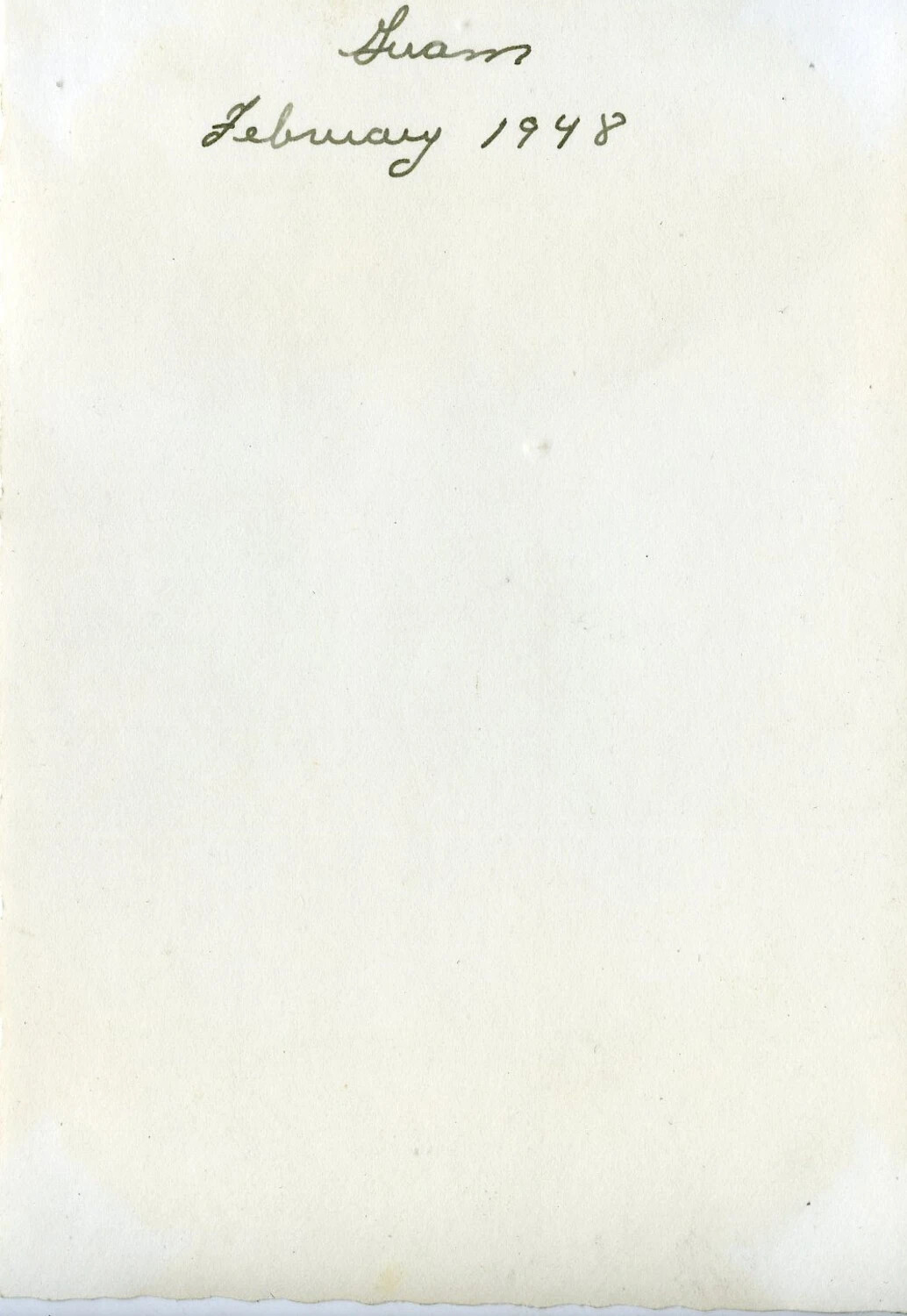 Album Divider Page Inscribed 'Guam, February 1948' - VR-6 Squadron Photo Album