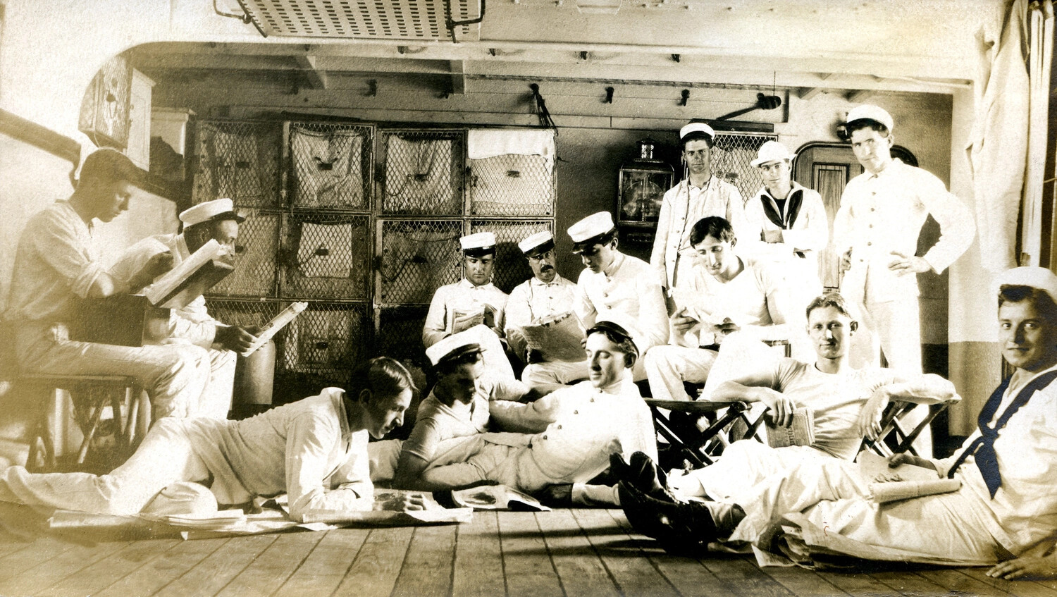 'The Band Quarters,' Enlisted Berthing Compartment, USS Columbia, c. 1898-1910