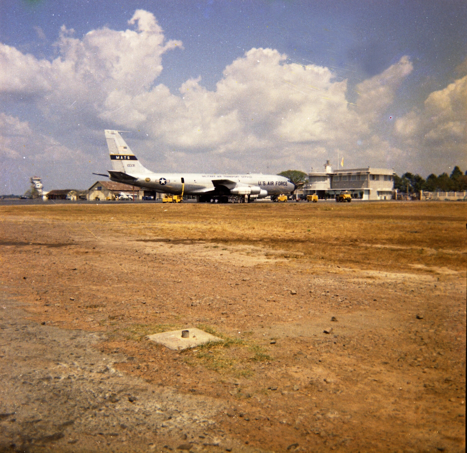 USAF MATS Jet Transport on Airfield Apron, South Vietnam, 1963
