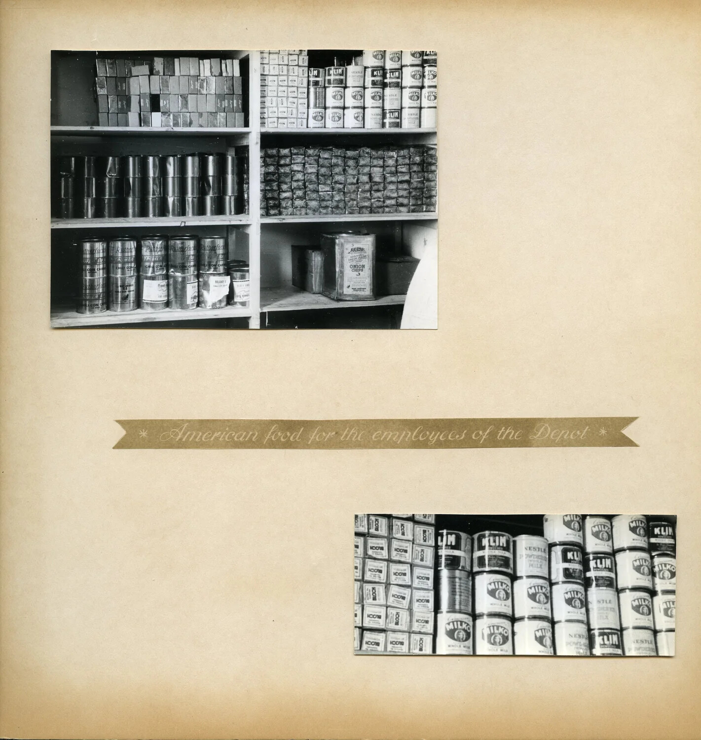 "American Food for the Employees of the Depot" -- Storeroom Shelving, Germany